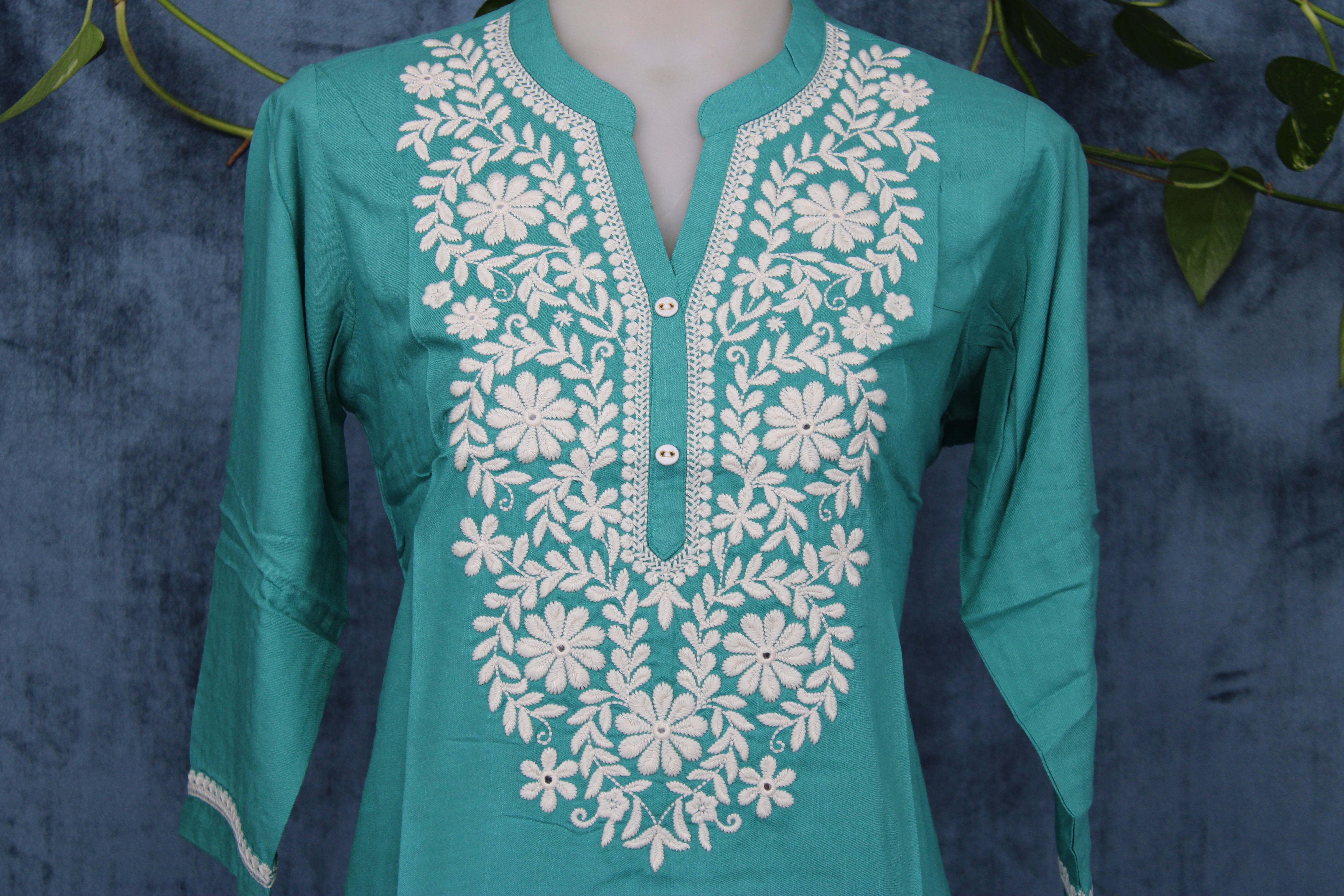 Mayara - Cotton Embroidery Short Kurti