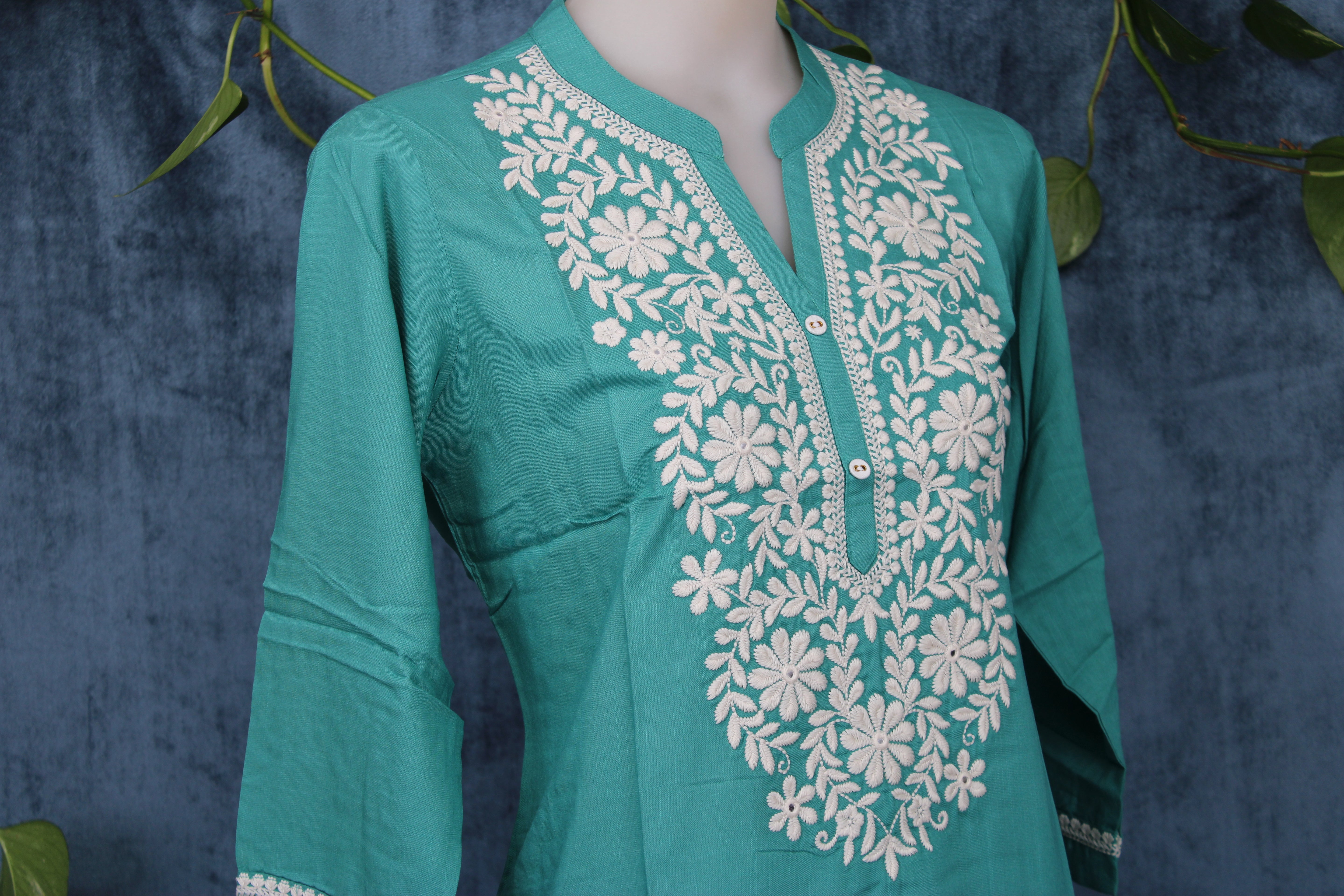 Mayara - Cotton Embroidery Short Kurti
