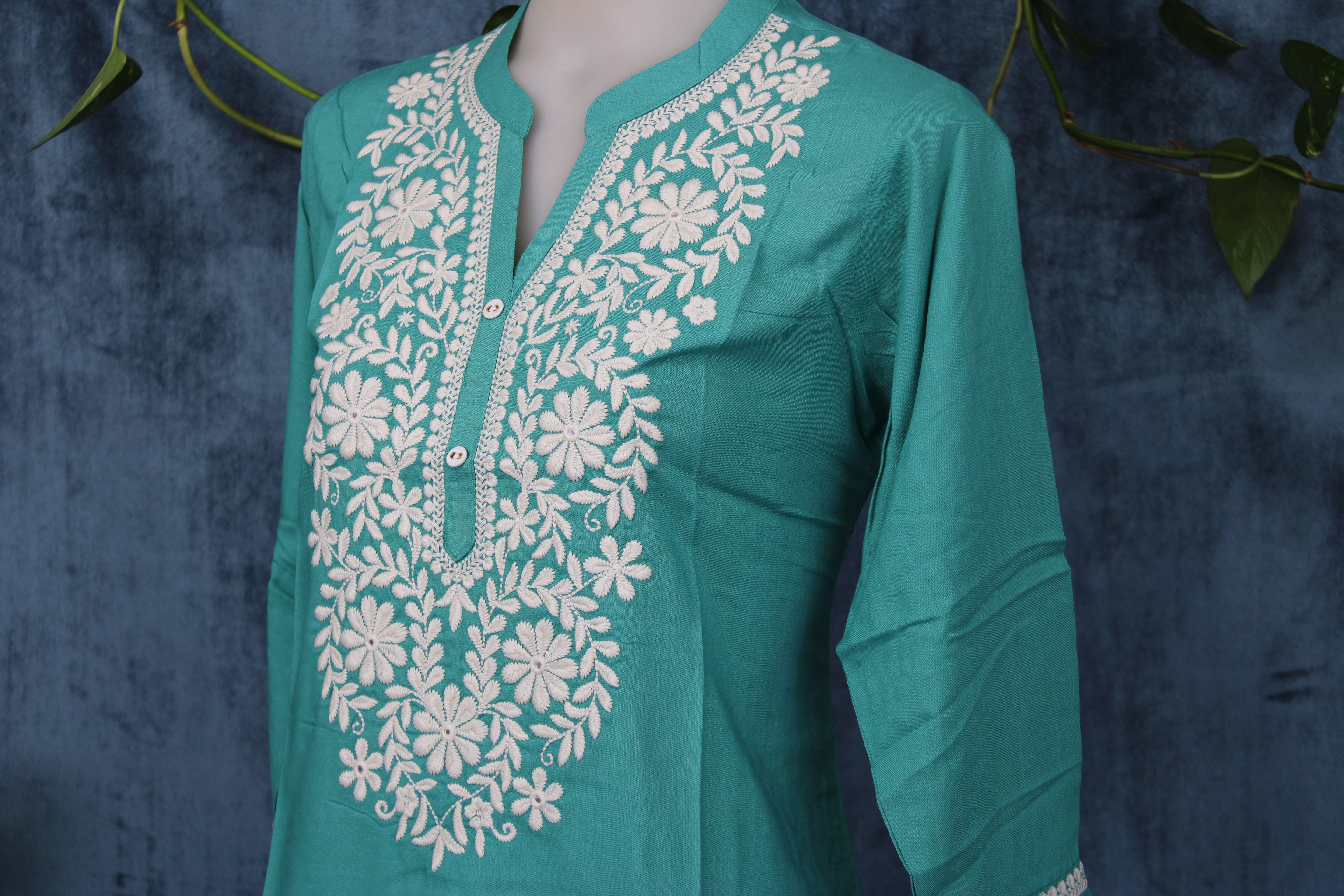 Mayara - Cotton Embroidery Short Kurti