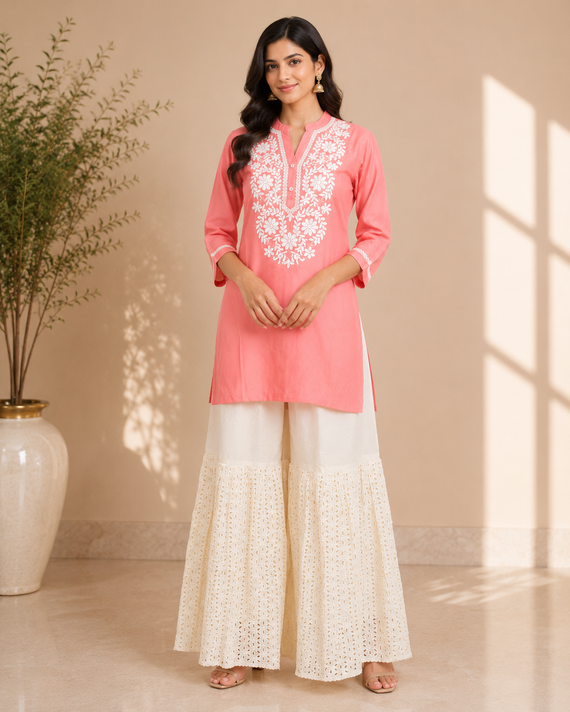 Mayara - Cotton Embroidery Short Kurti