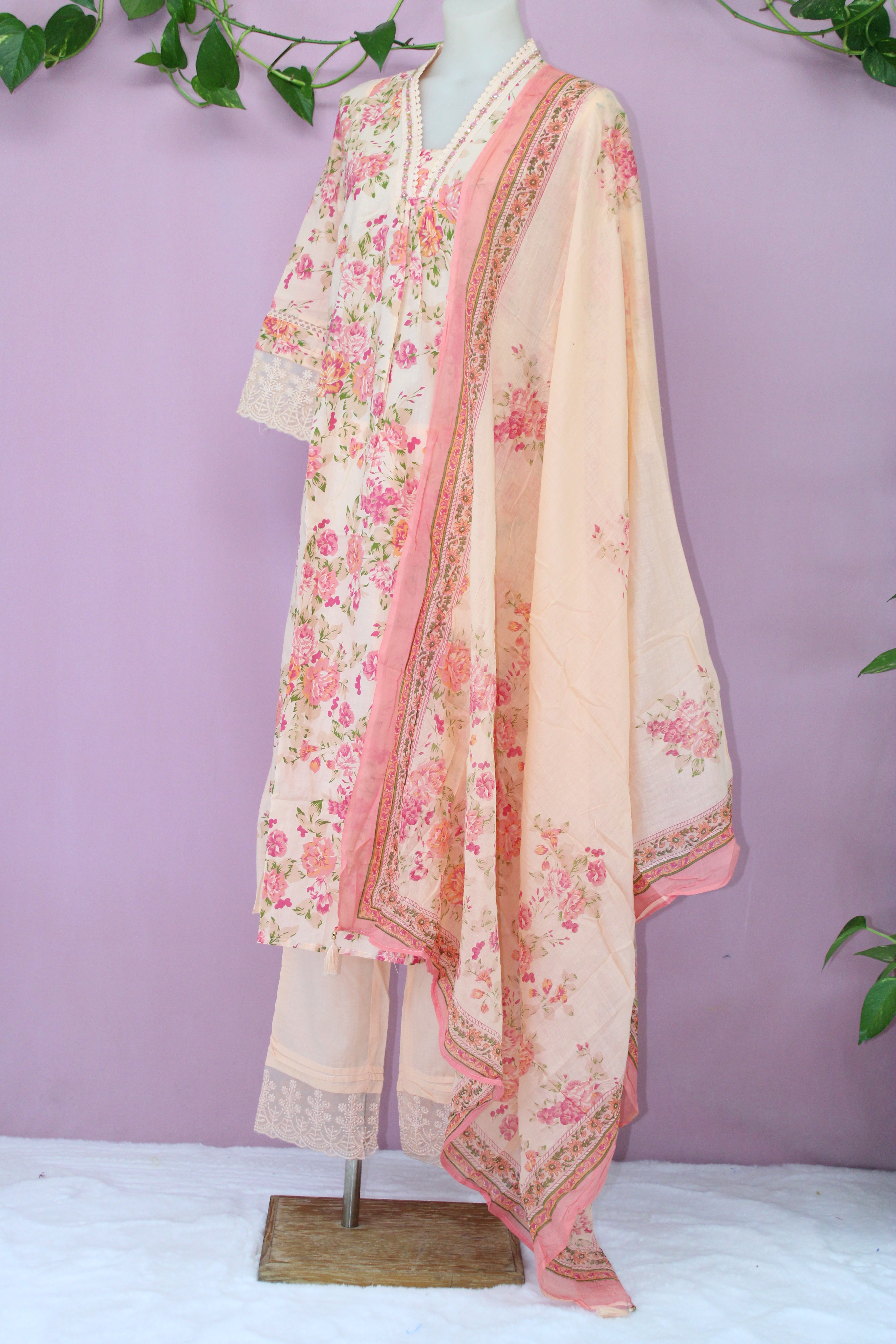 Meena - Mulmul Cotton Embroidery Suit