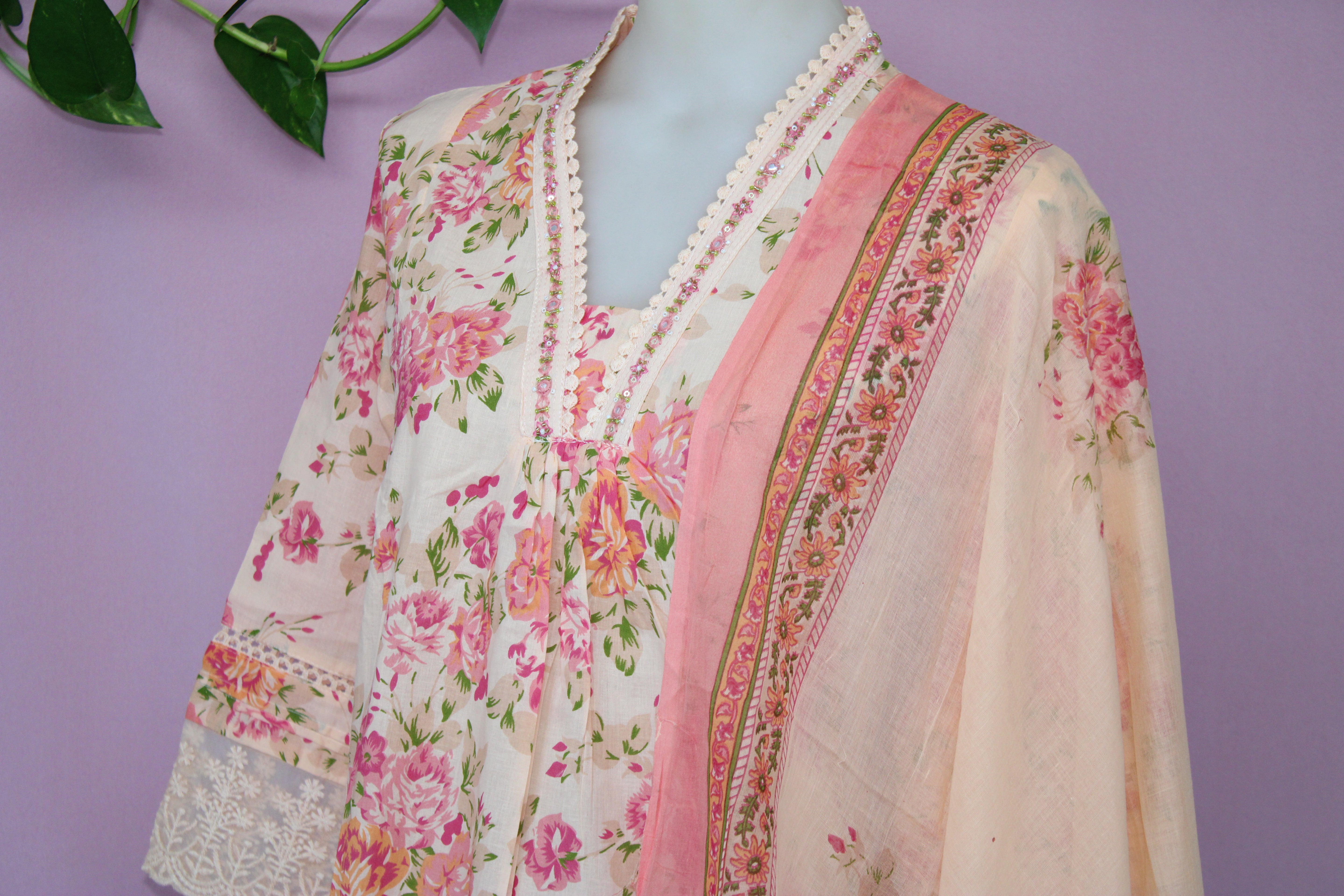 Meena - Mulmul Cotton Embroidery Suit