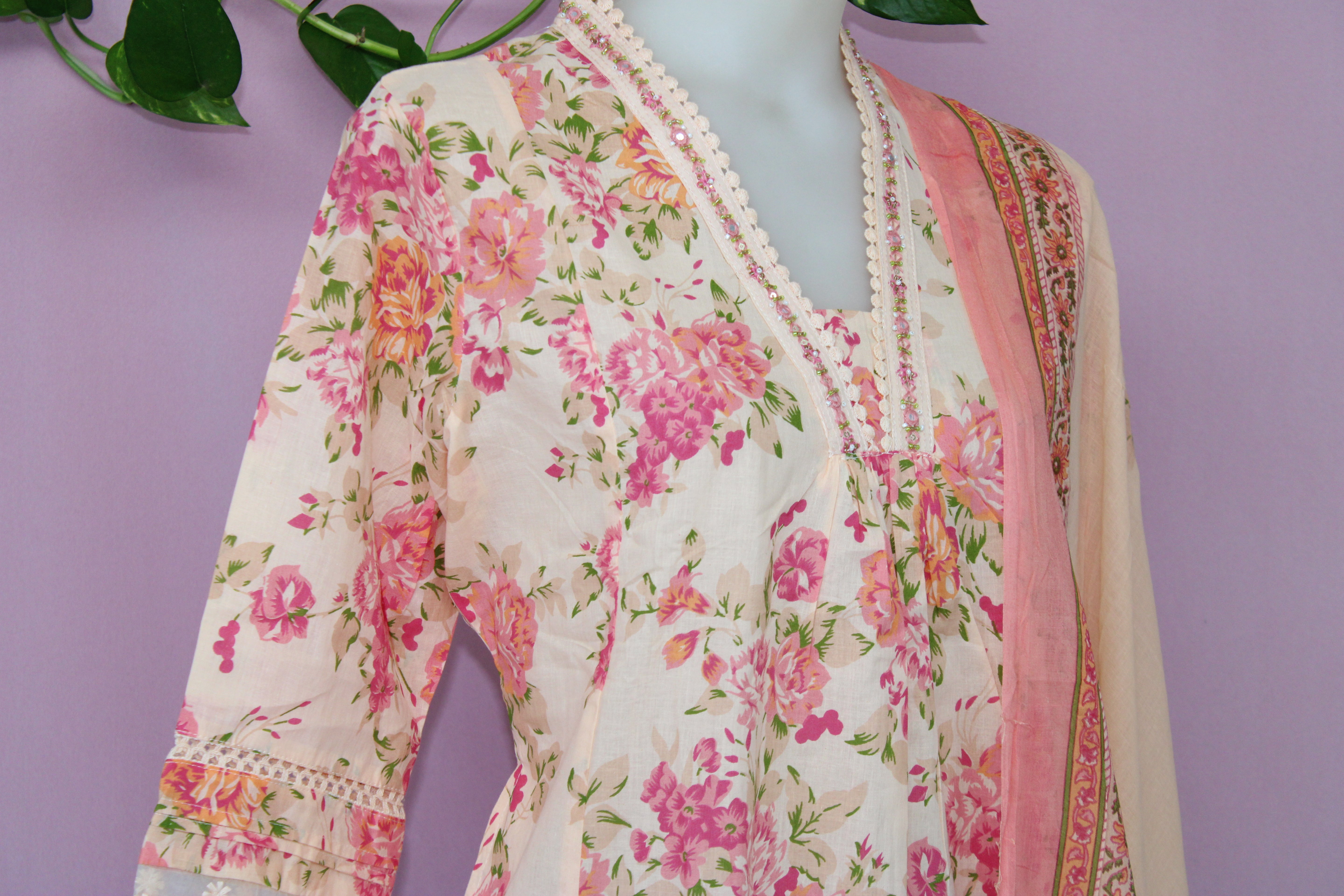 Meena - Mulmul Cotton Embroidery Suit