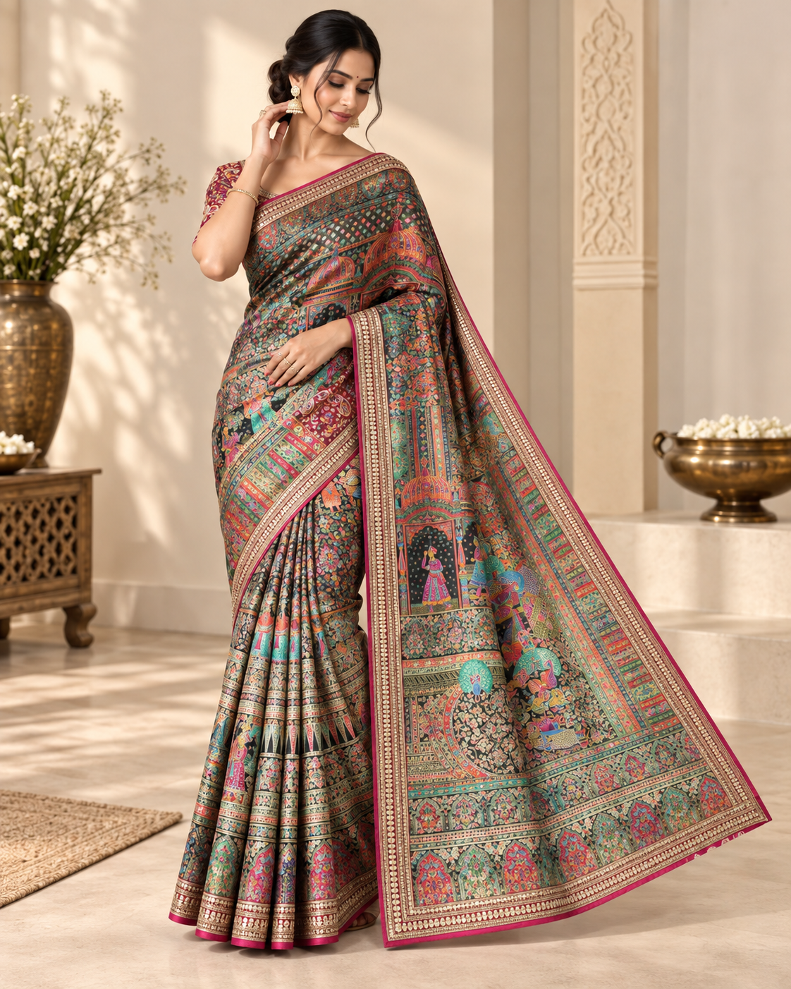 Meeta - Embroidered Kani Saree