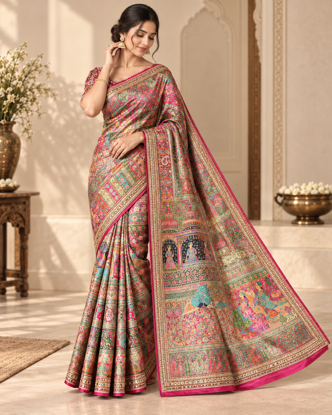 Meeta - Embroidered Kani Saree
