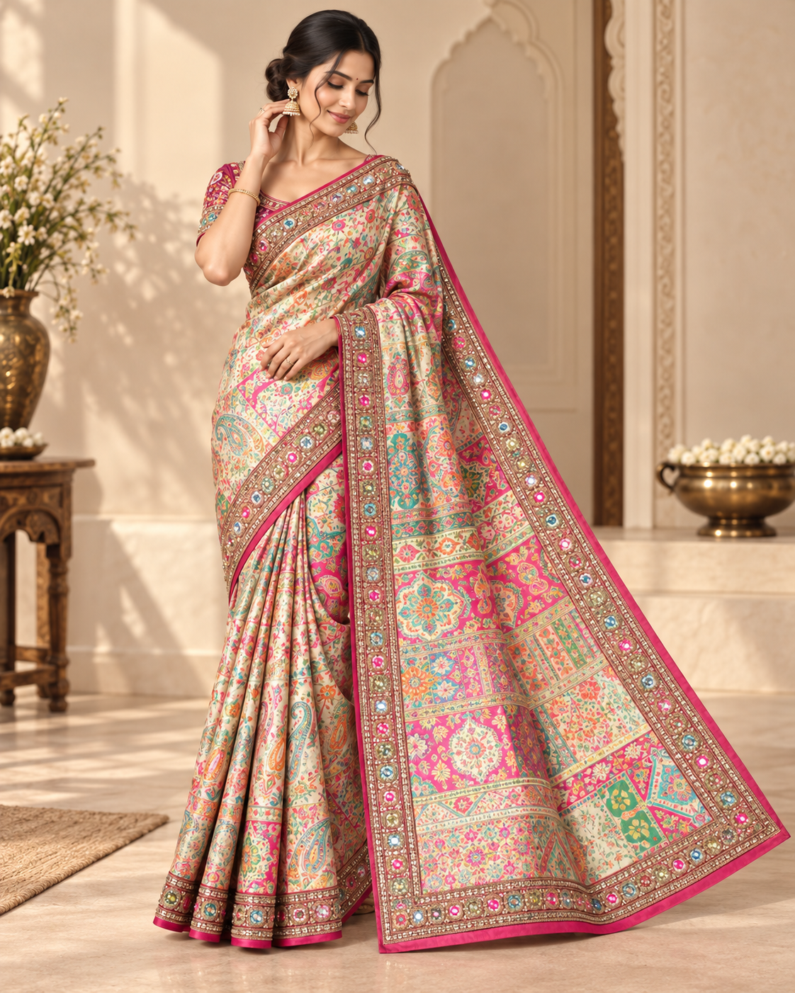 Meeta - Embroidered Kani Saree