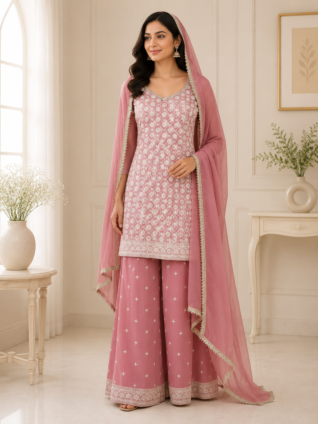 Mirza - Georgette Embroidery Plazo Set