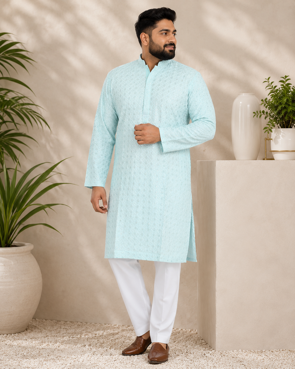 Mohit - Rayon Embroidery Kurta Set