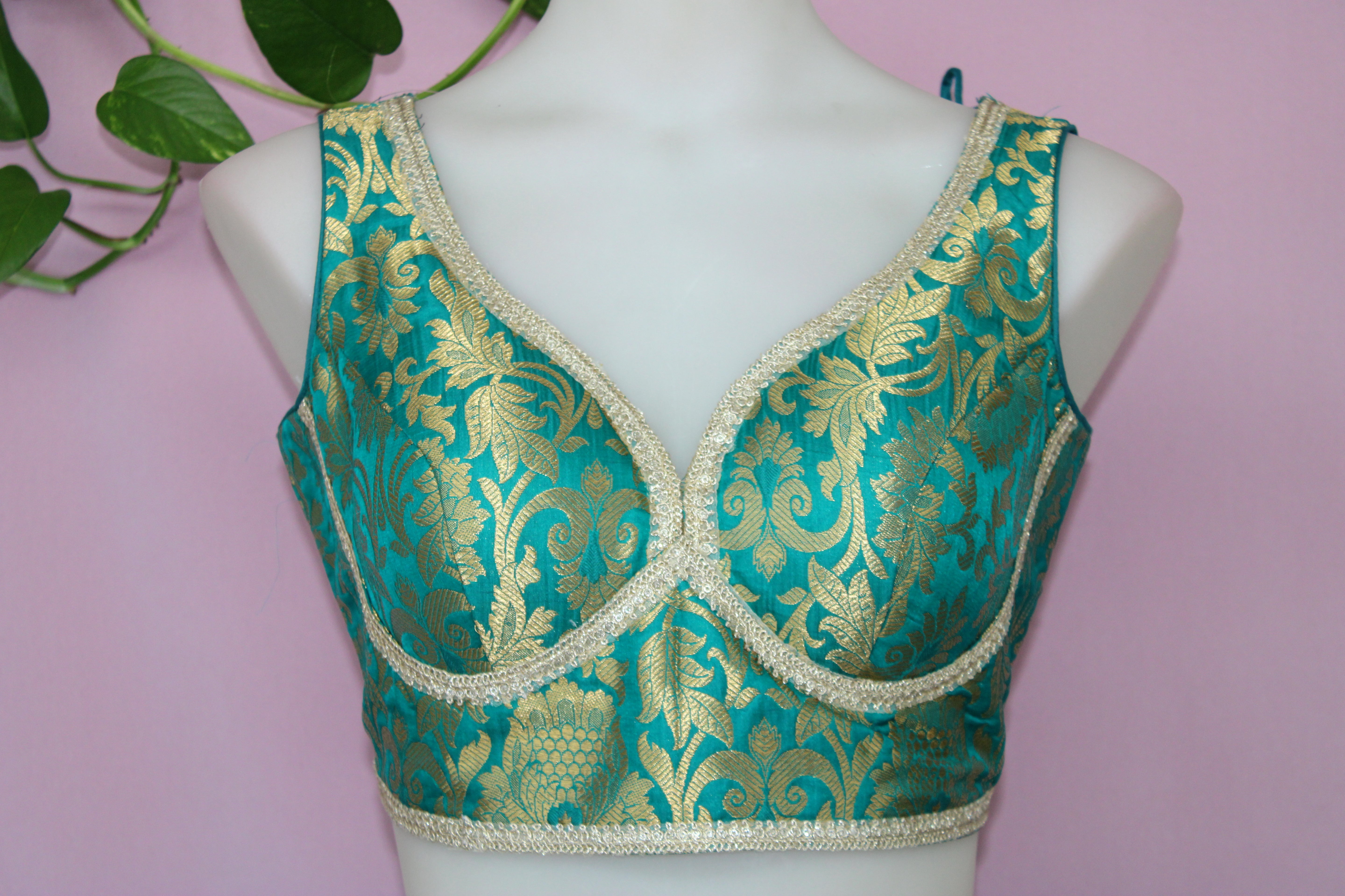 Mouni - Banarasi Silk Brocade Sleeveless Princess Cut Blouse