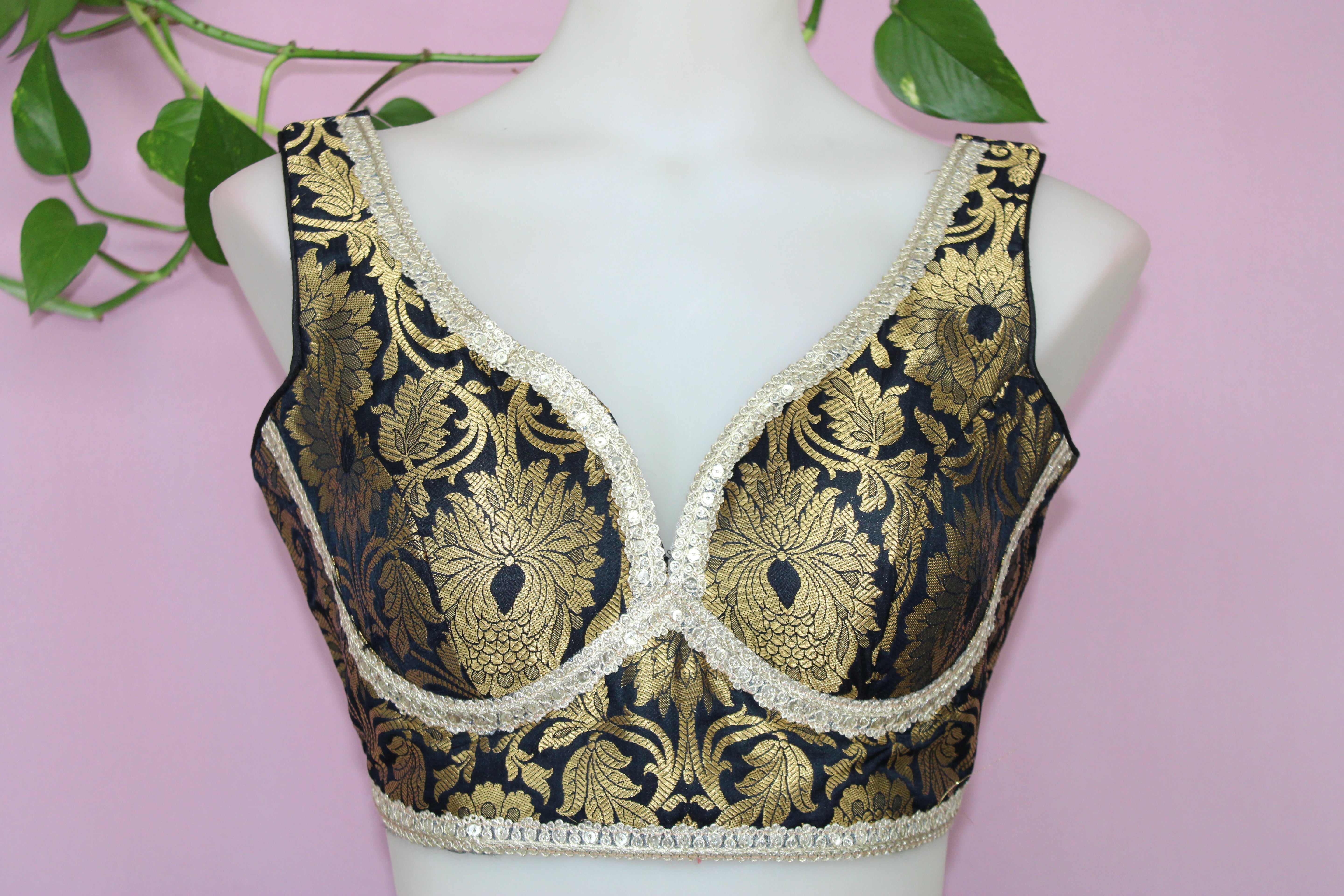 Mouni - Banarasi Silk Brocade Sleeveless Princess Cut Blouse