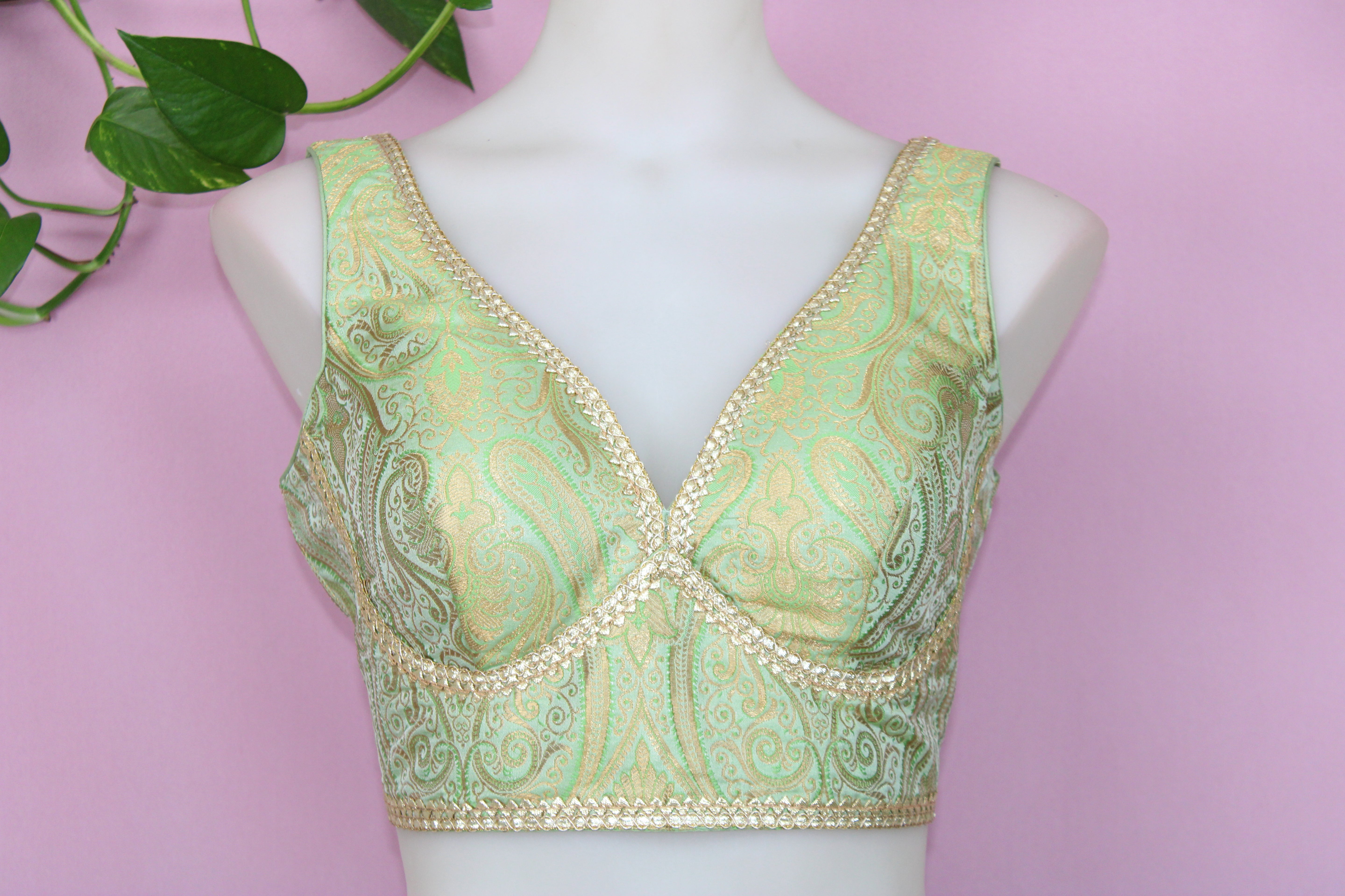 Mouni - Banarasi Silk Brocade Sleeveless Princess Cut Blouse