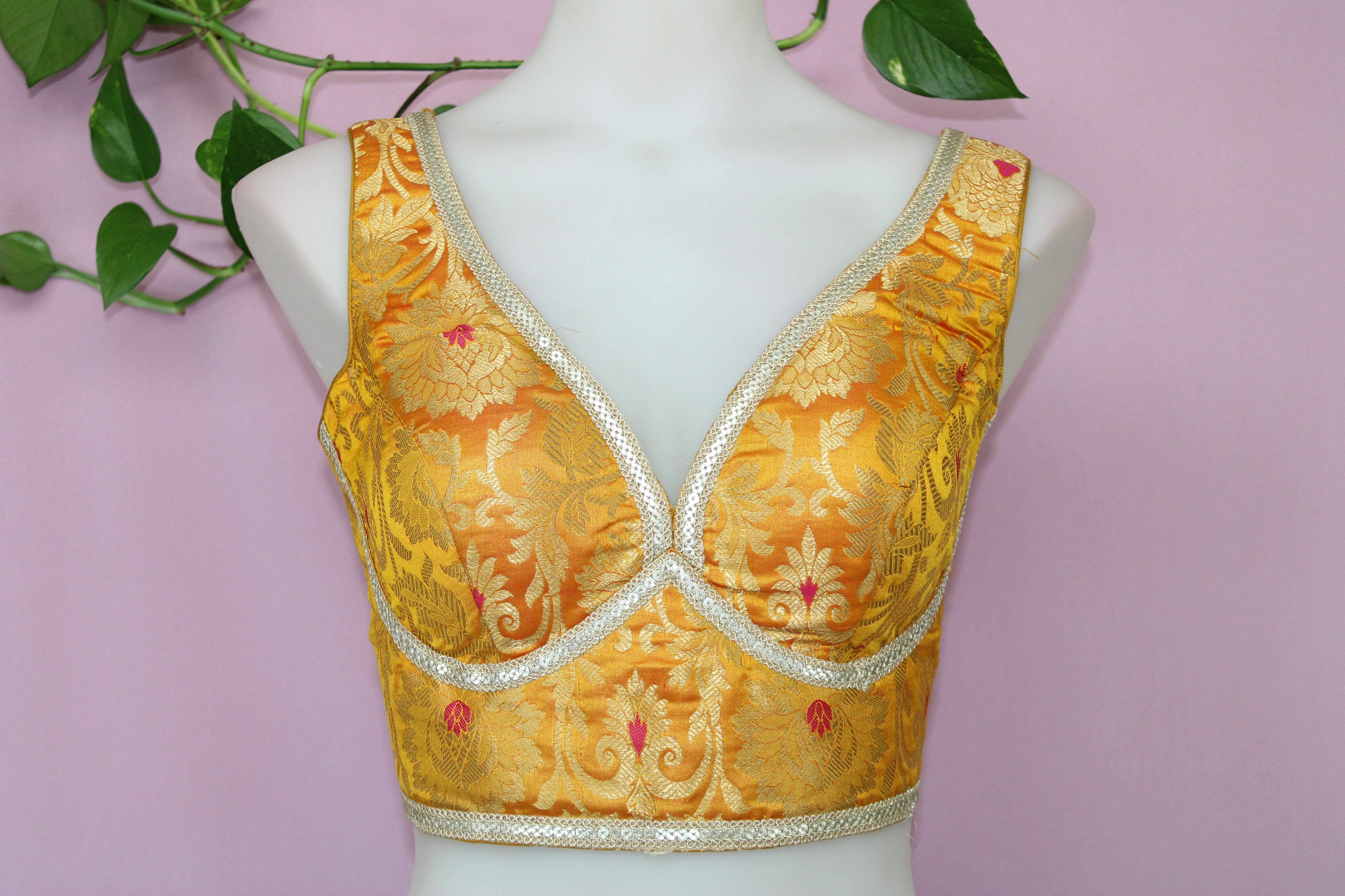 Mouni - Banarasi Silk Brocade Sleeveless Princess Cut Blouse