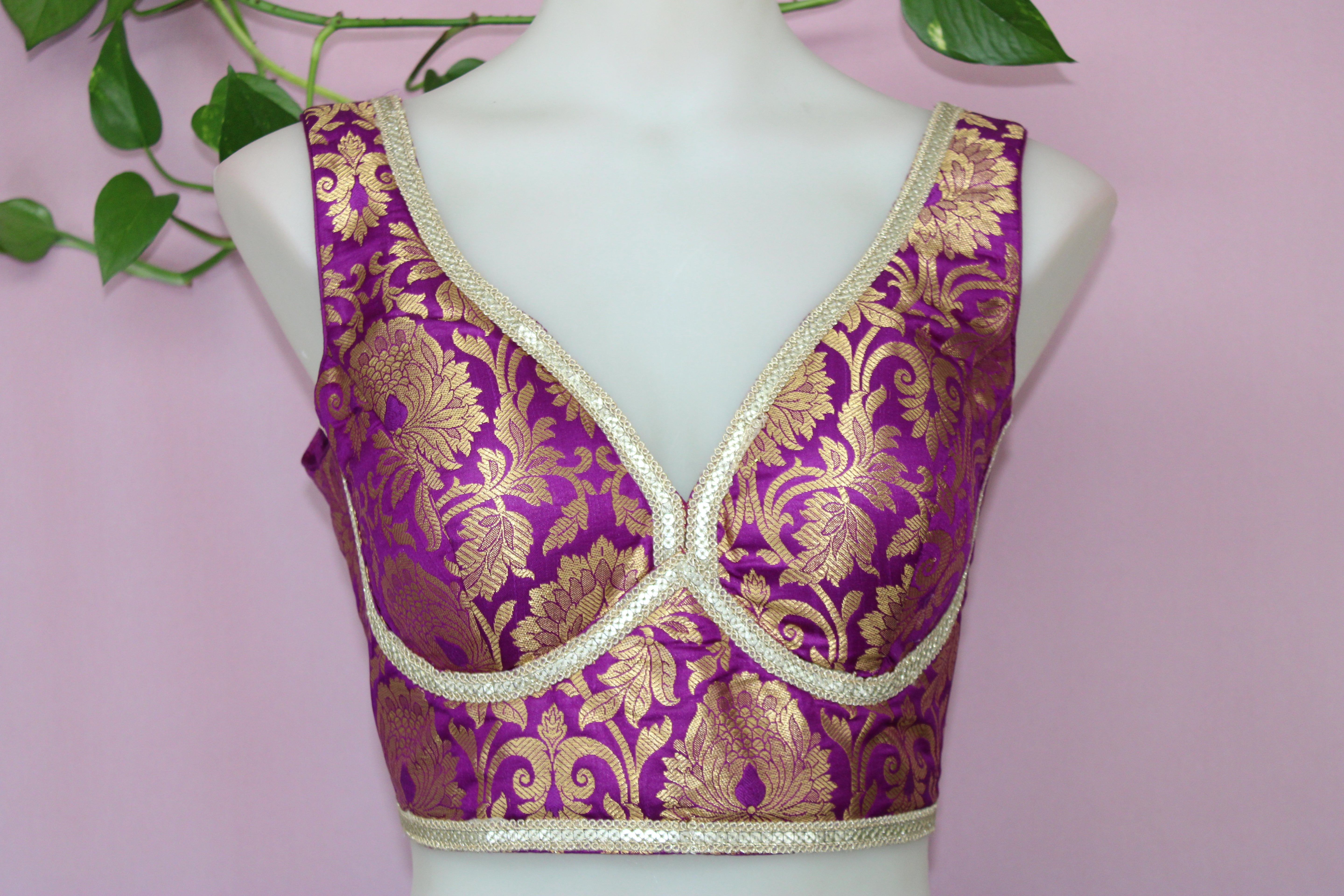 Mouni - Banarasi Silk Brocade Sleeveless Princess Cut Blouse