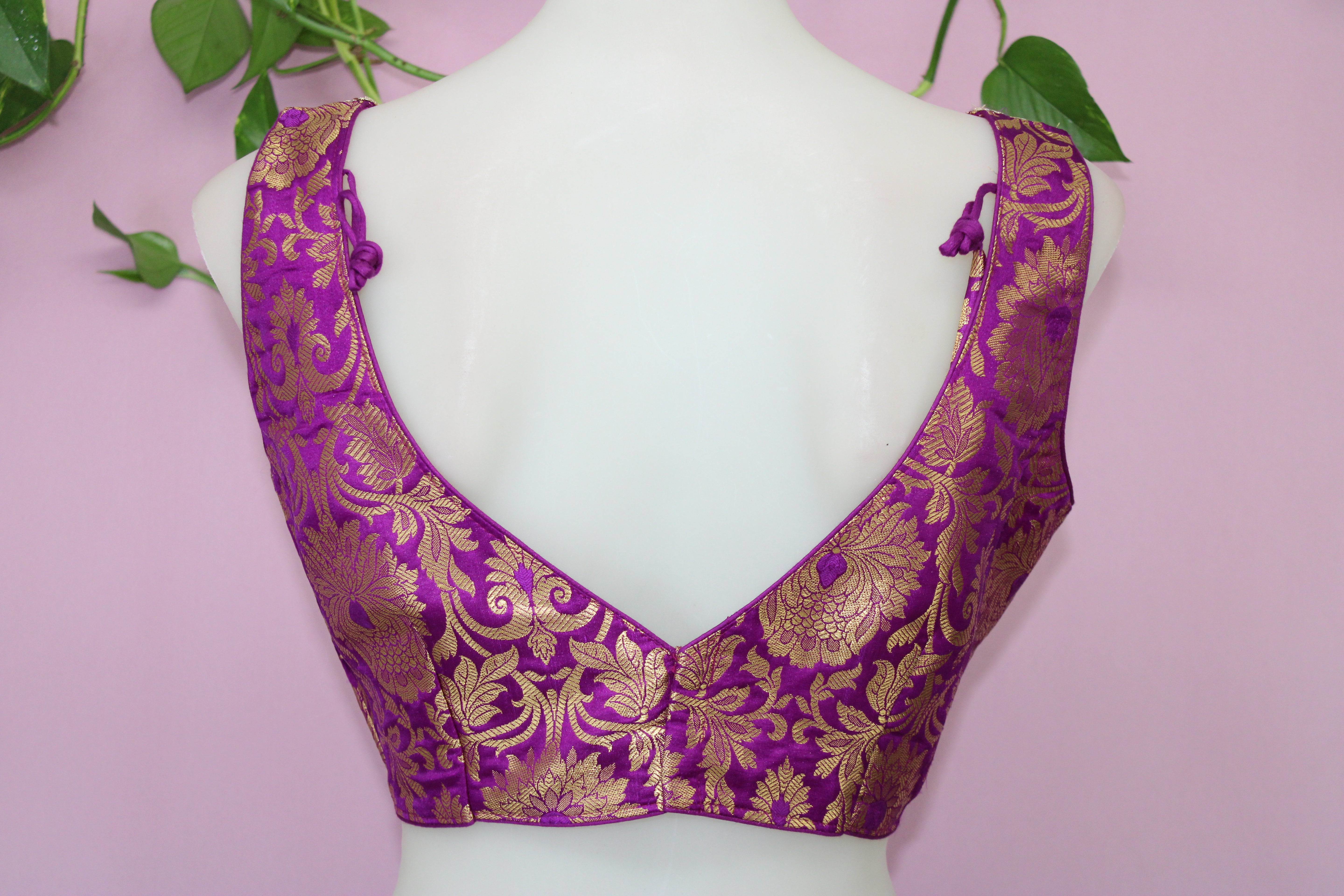 Mouni - Banarasi Silk Brocade Sleeveless Princess Cut Blouse