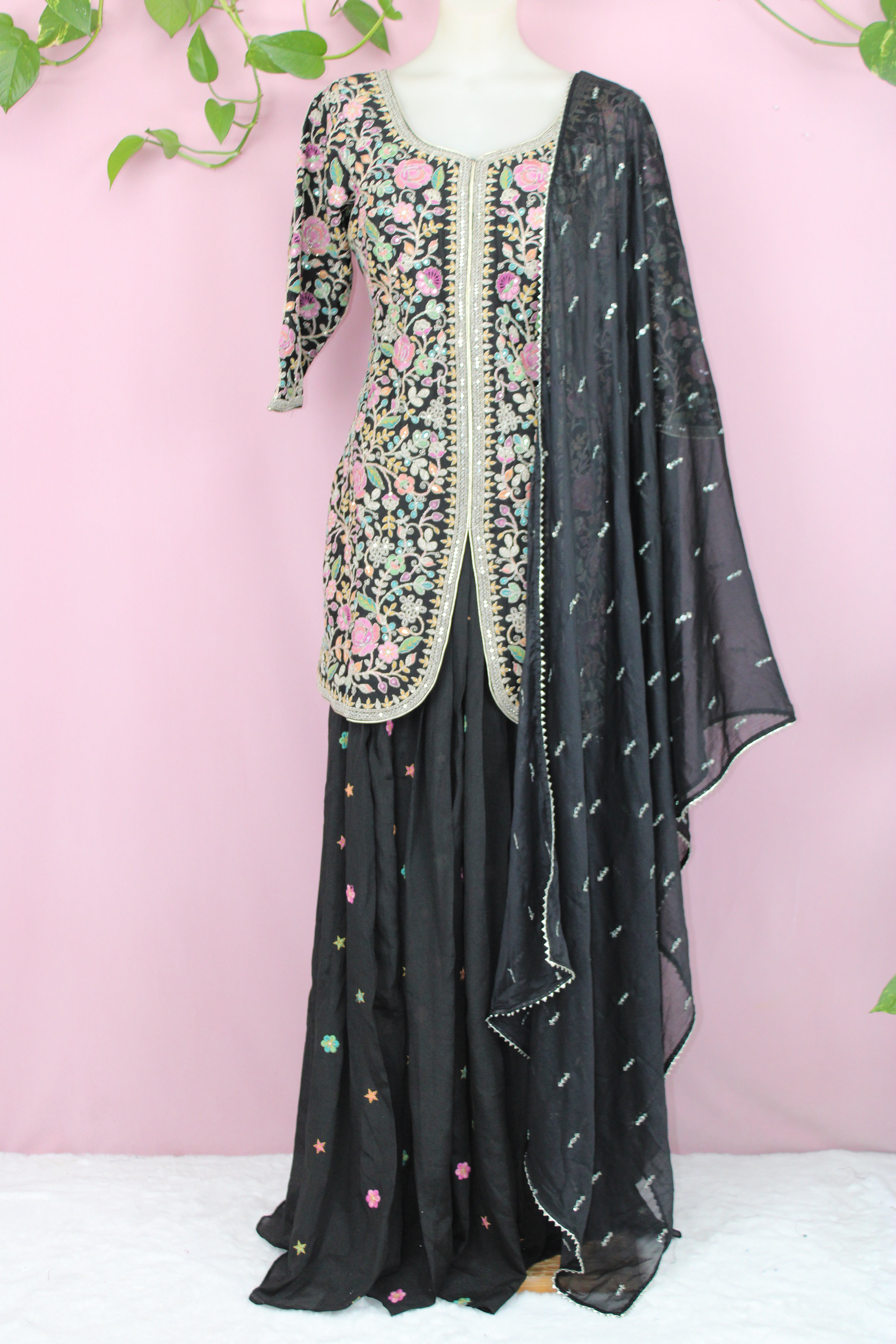 Navya - Chinnon Embroidered Half Sleeves Lehnga