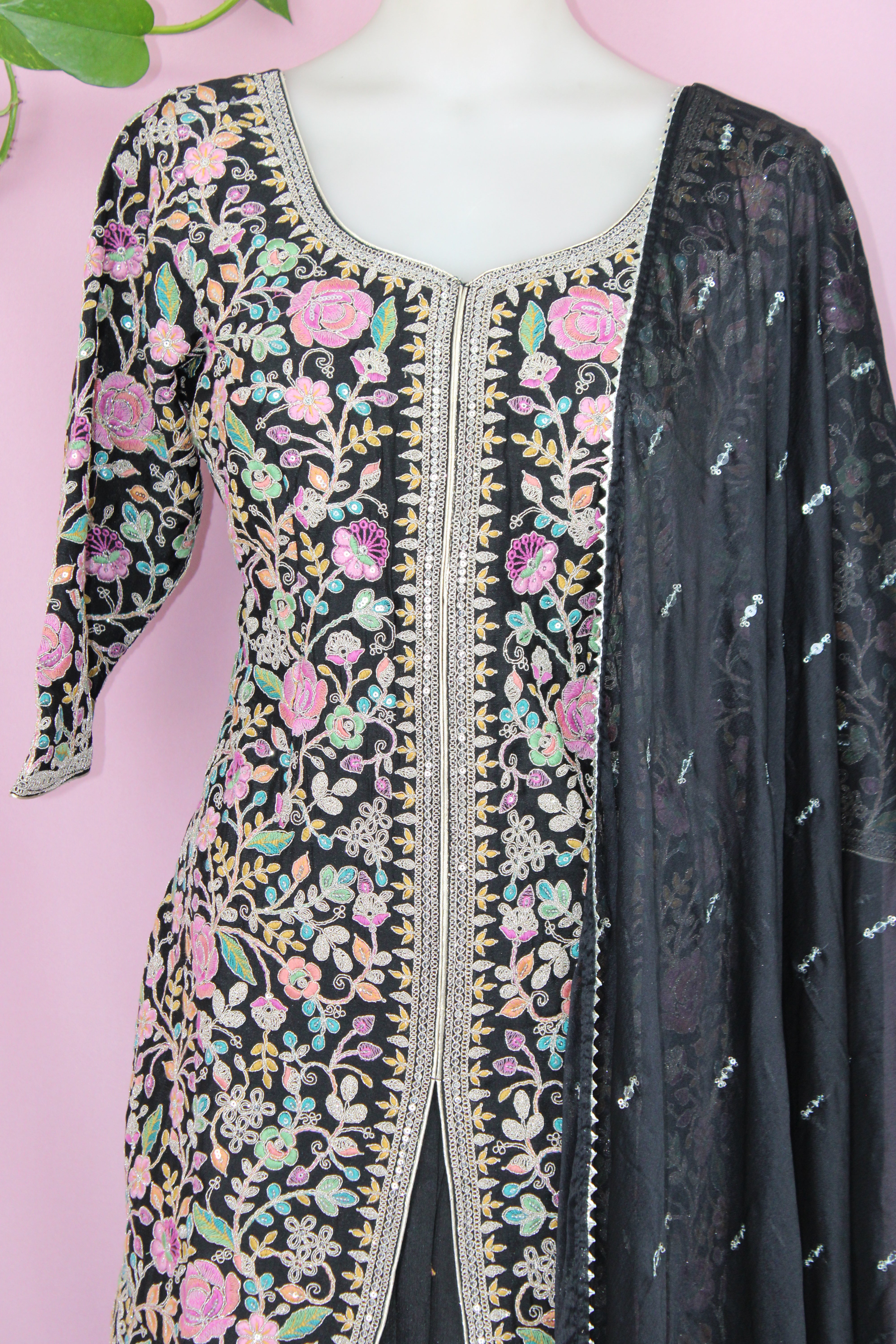 Navya - Chinnon Embroidered Half Sleeves Lehnga