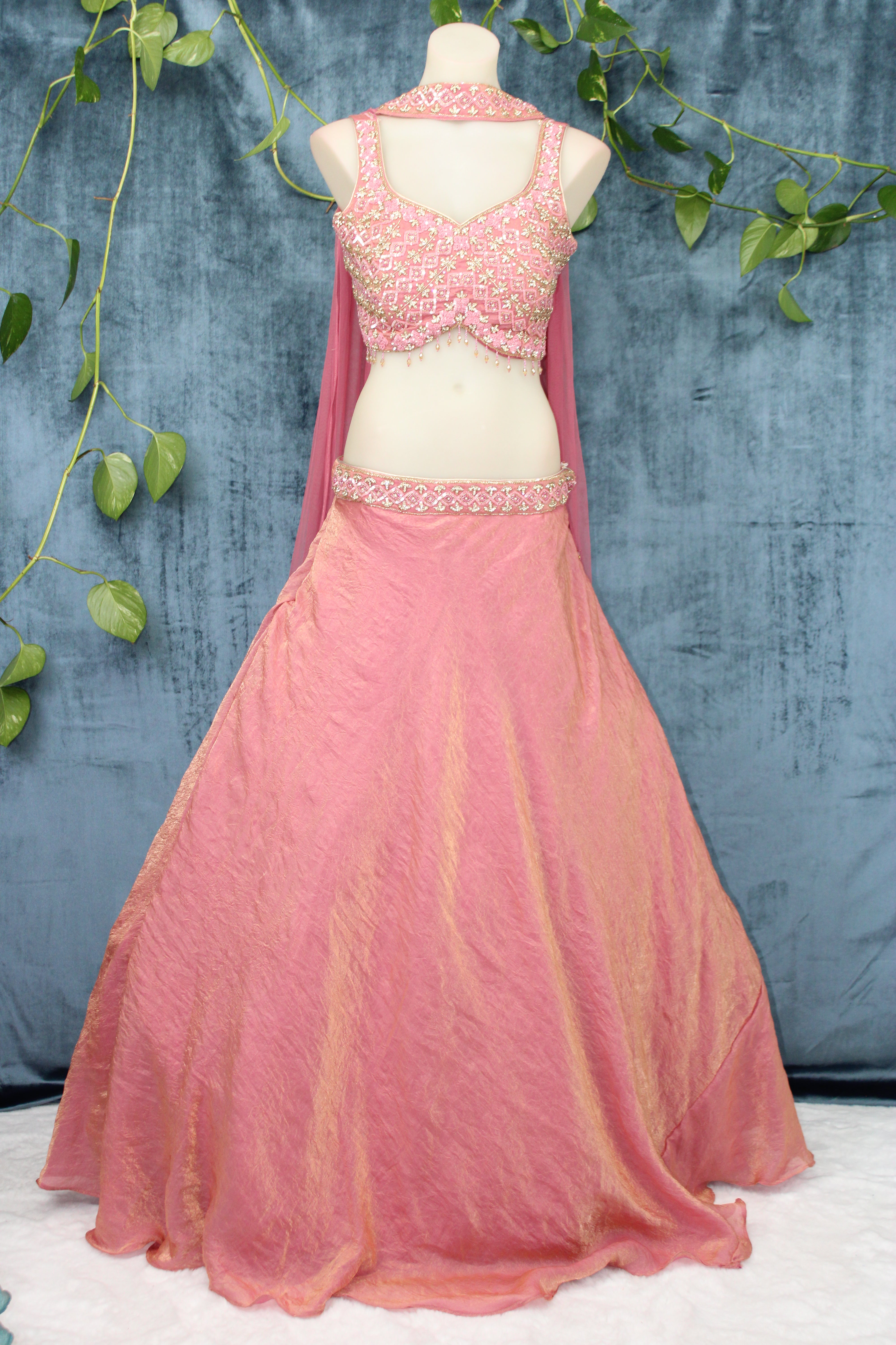 Naysa - Crush Tissue Fabric Circular Lehenga