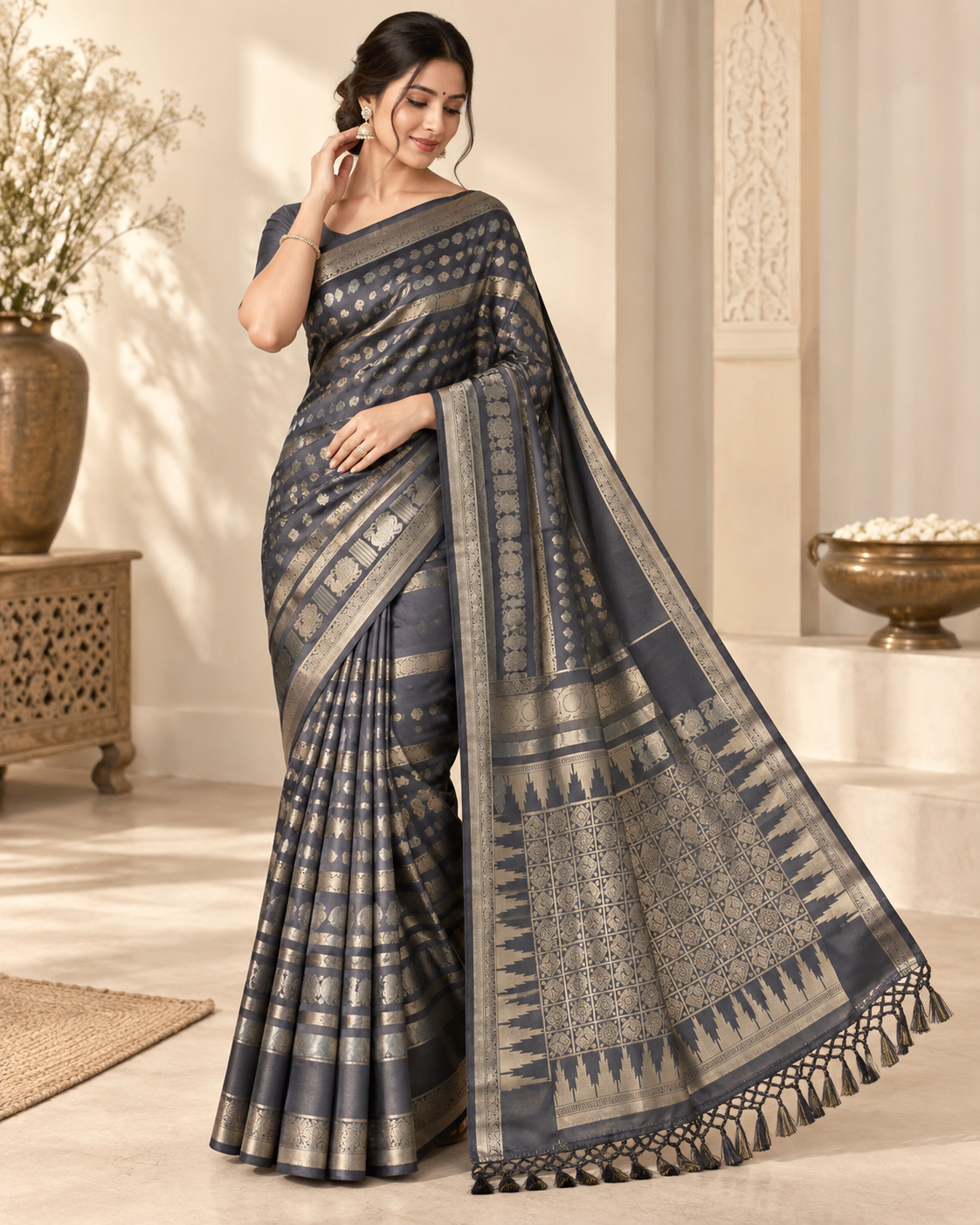Neeta - Satin Silk Banarasi Saree