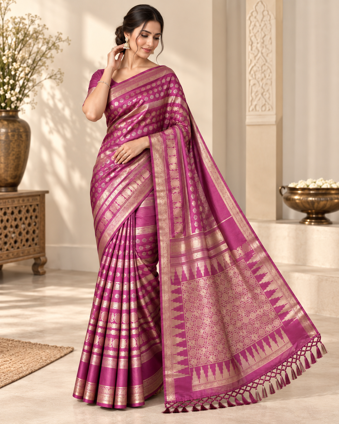 Neeta - Satin Silk Banarasi Saree