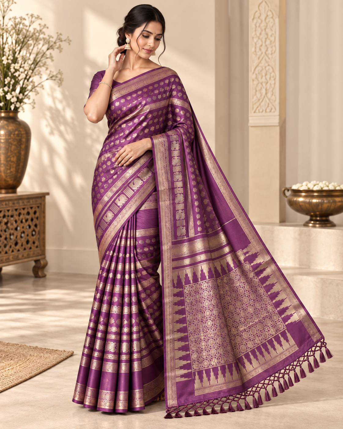 Neeta - Satin Silk Banarasi Saree