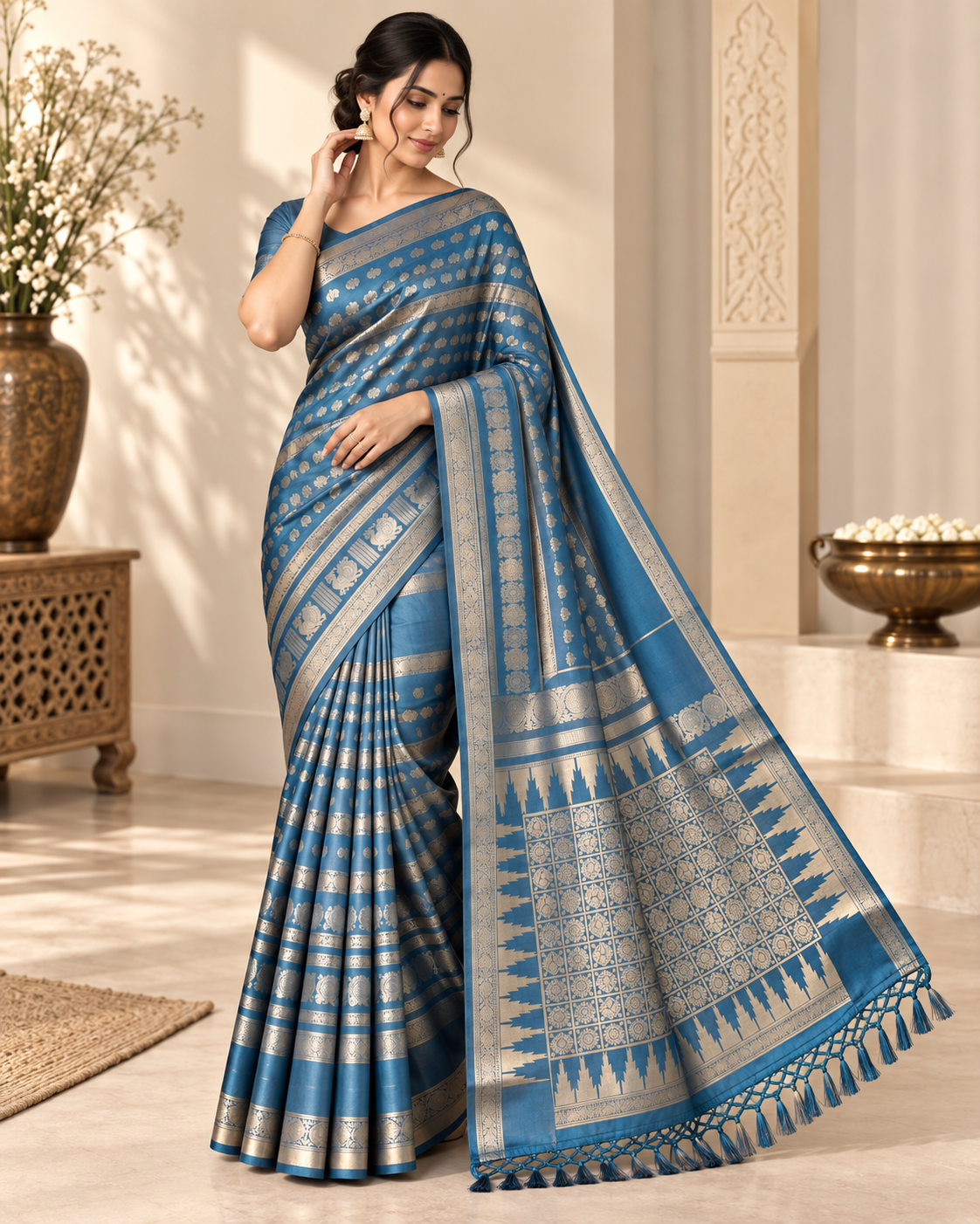 Neeta - Satin Silk Banarasi Saree
