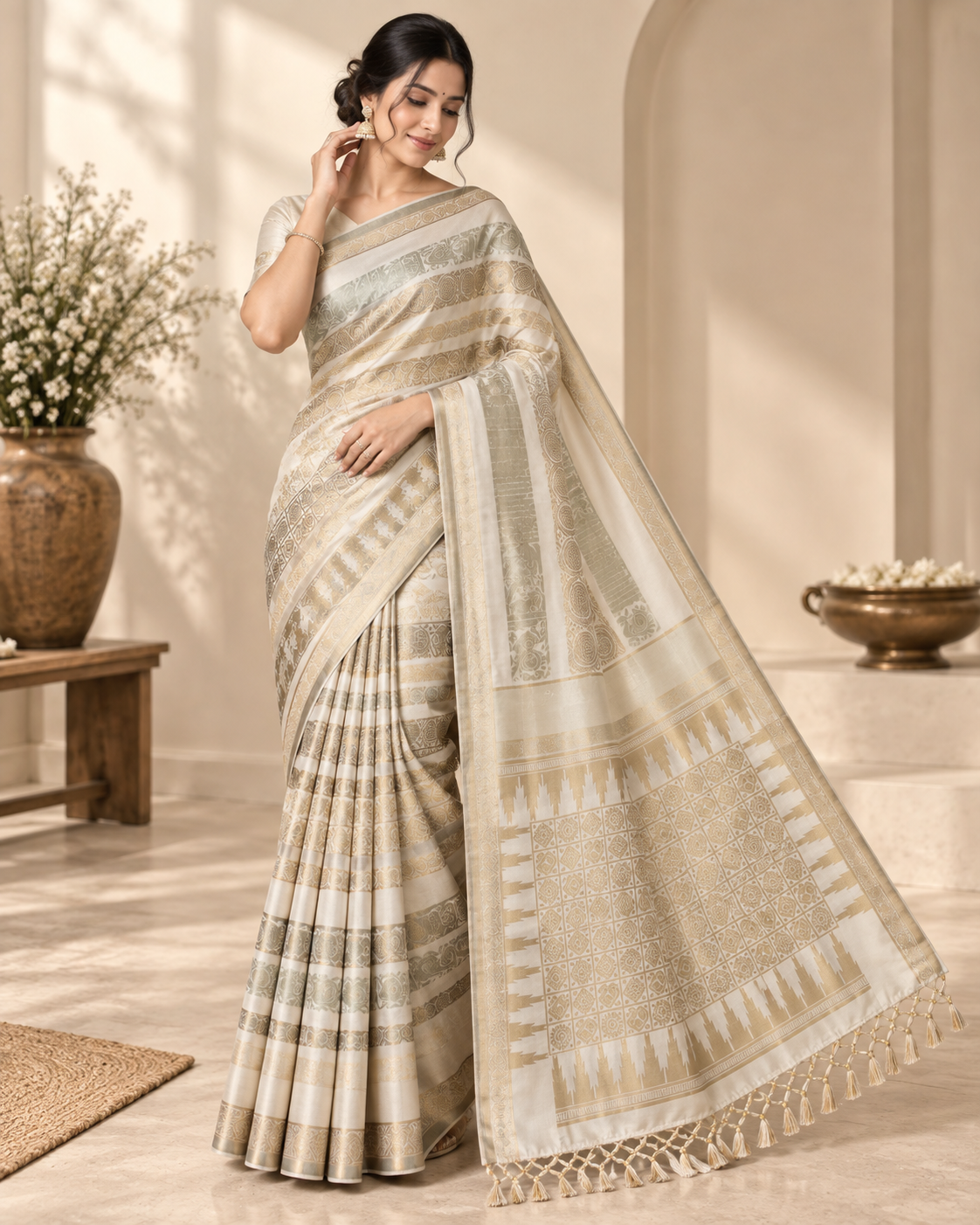 Neeta - Satin Silk Banarasi Saree