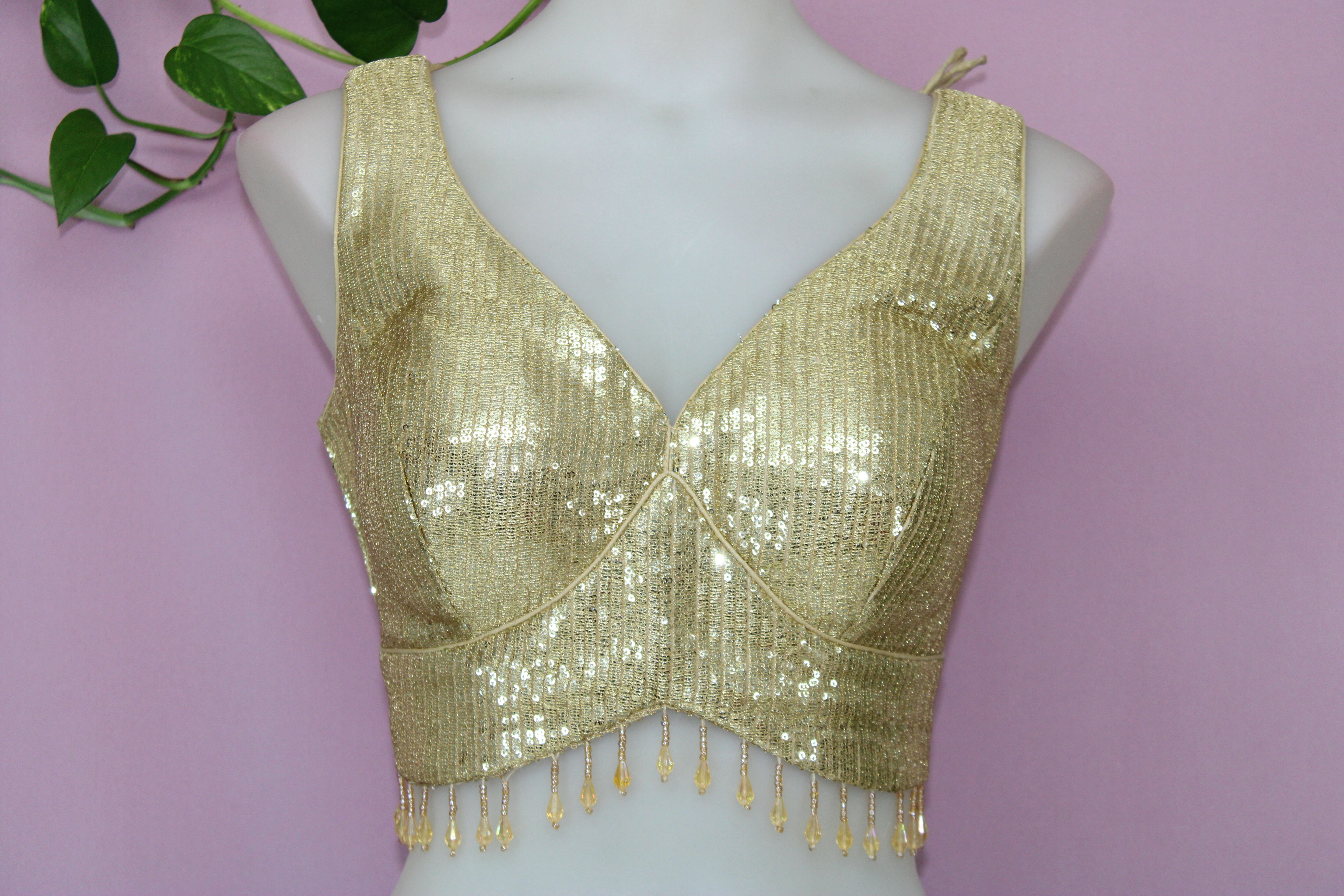 Olivia - Sequin Sleeveless Embroidered Princess cut Blouse