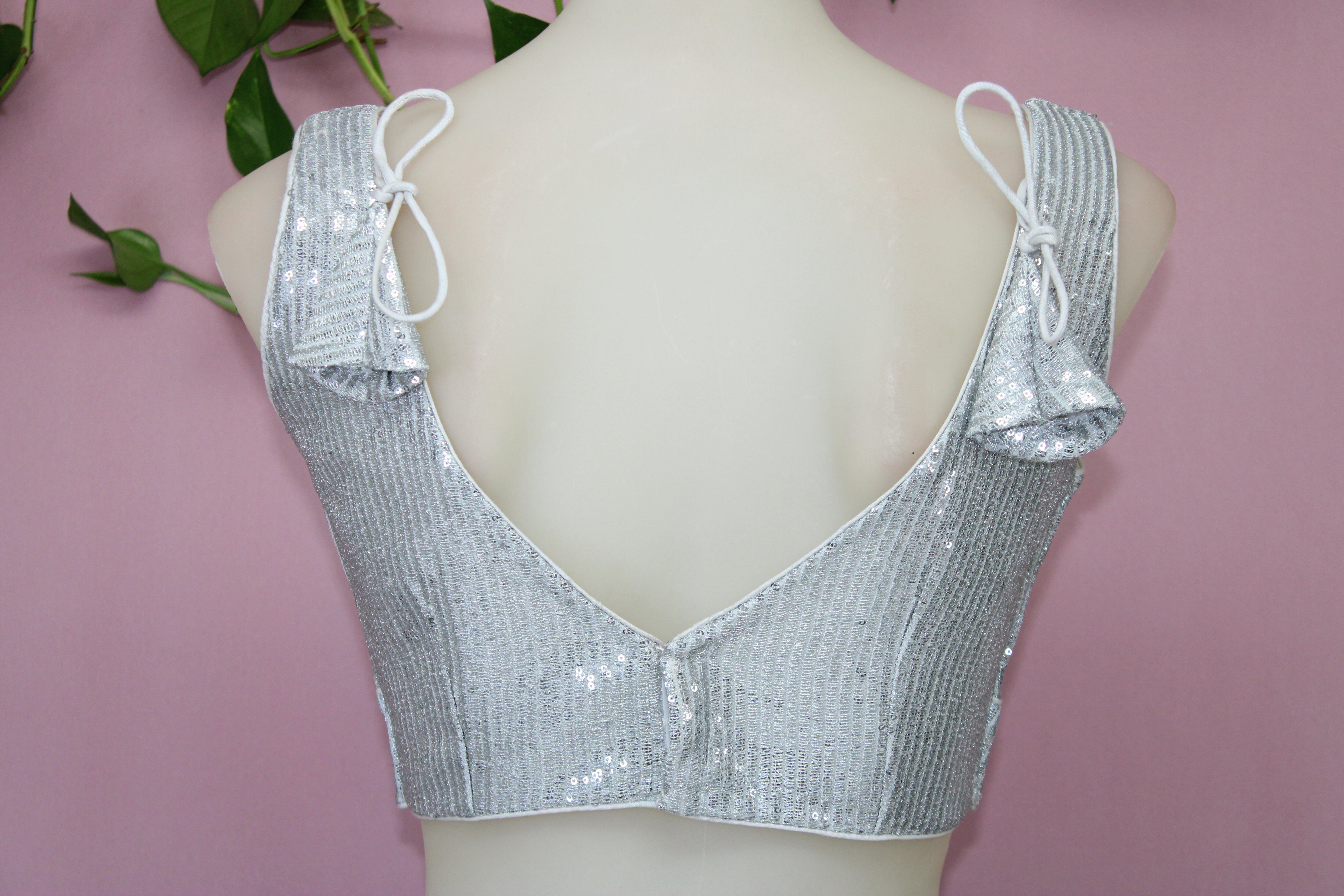 Olivia - Sequin Sleeveless Embroidered Princess cut Blouse
