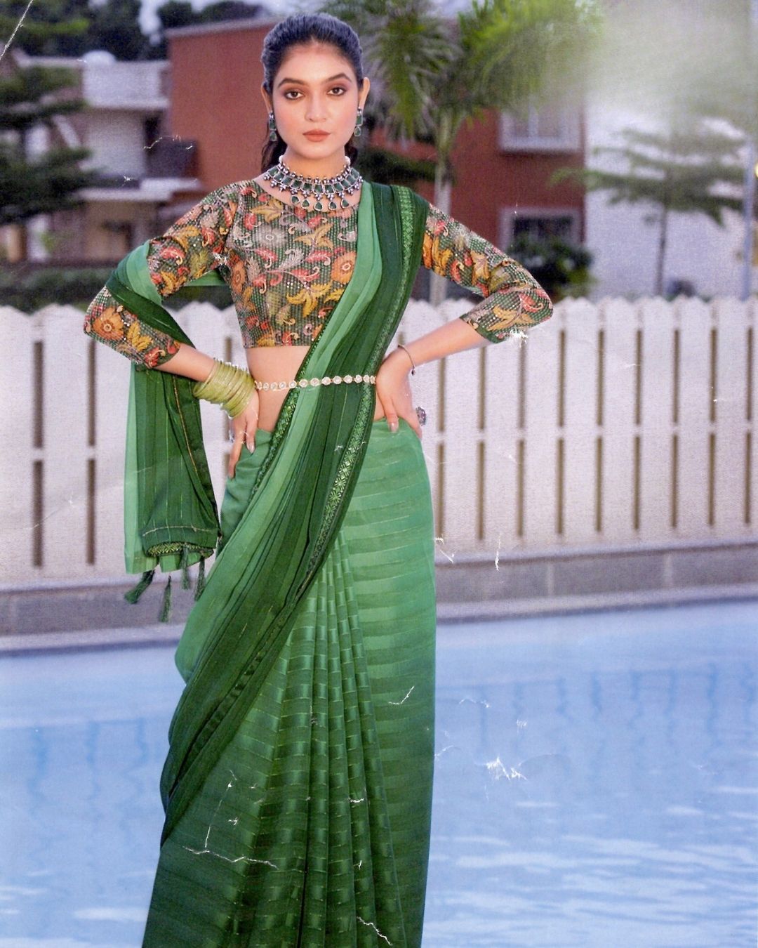 Rainbow - printed saree