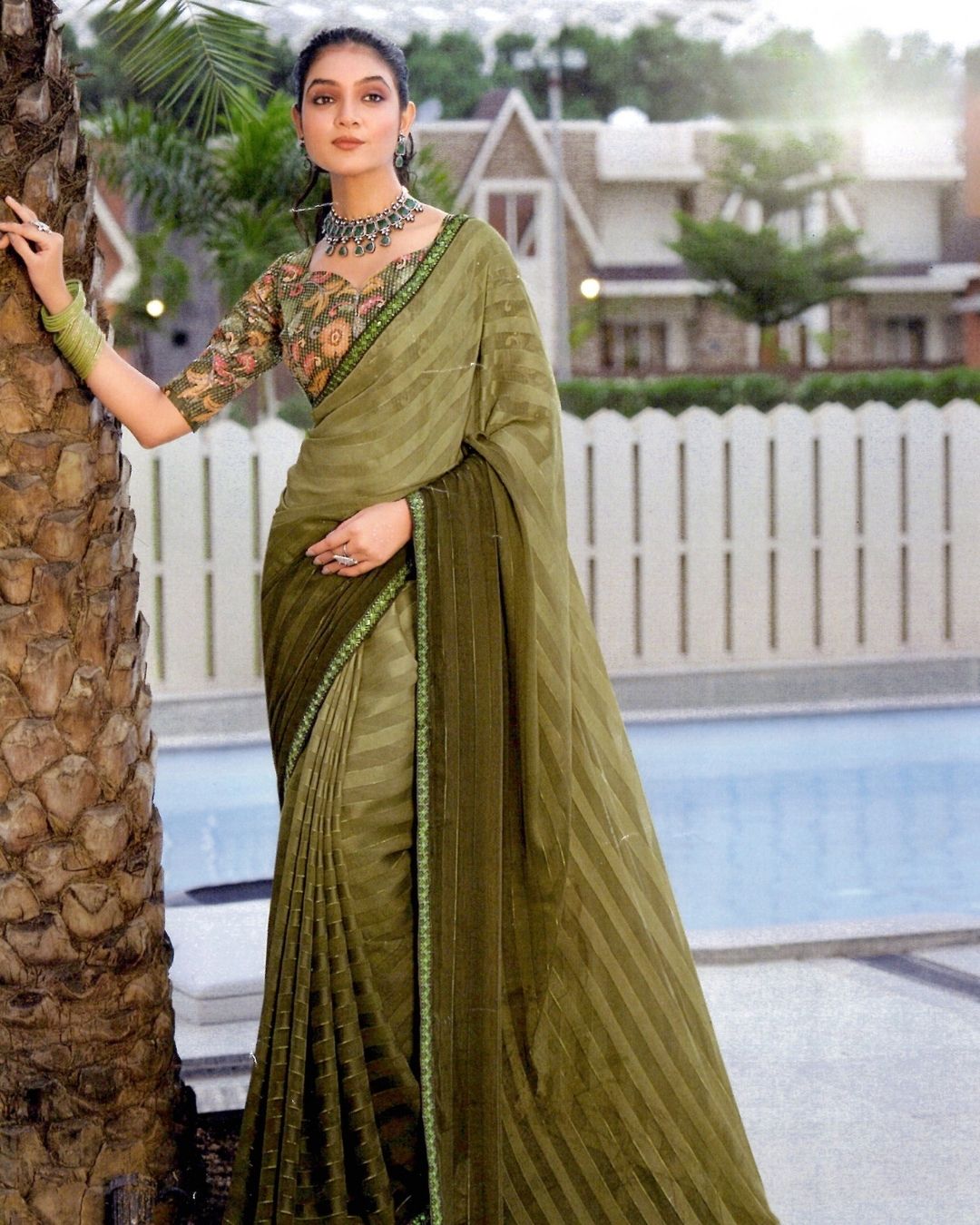 Rainbow - printed saree