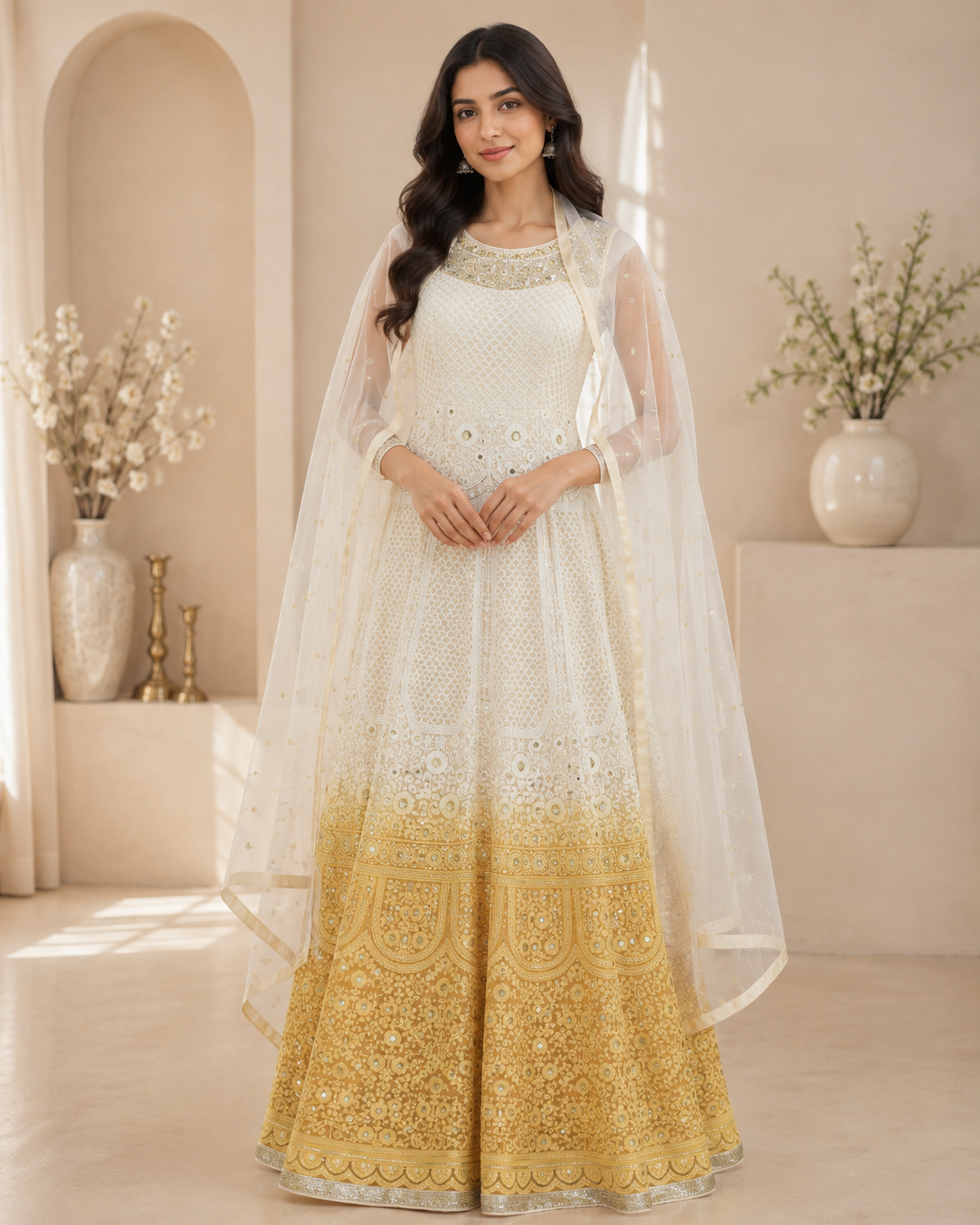 Roma - Lucknowi Embroidered Gown