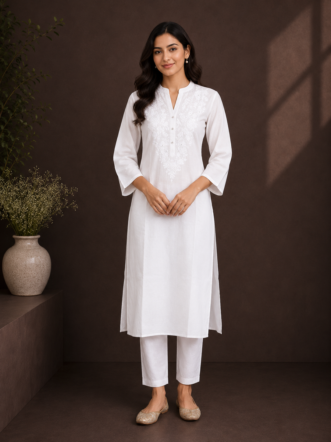 Rosh - Cotton Silk Thread Embroidery Long Kurti