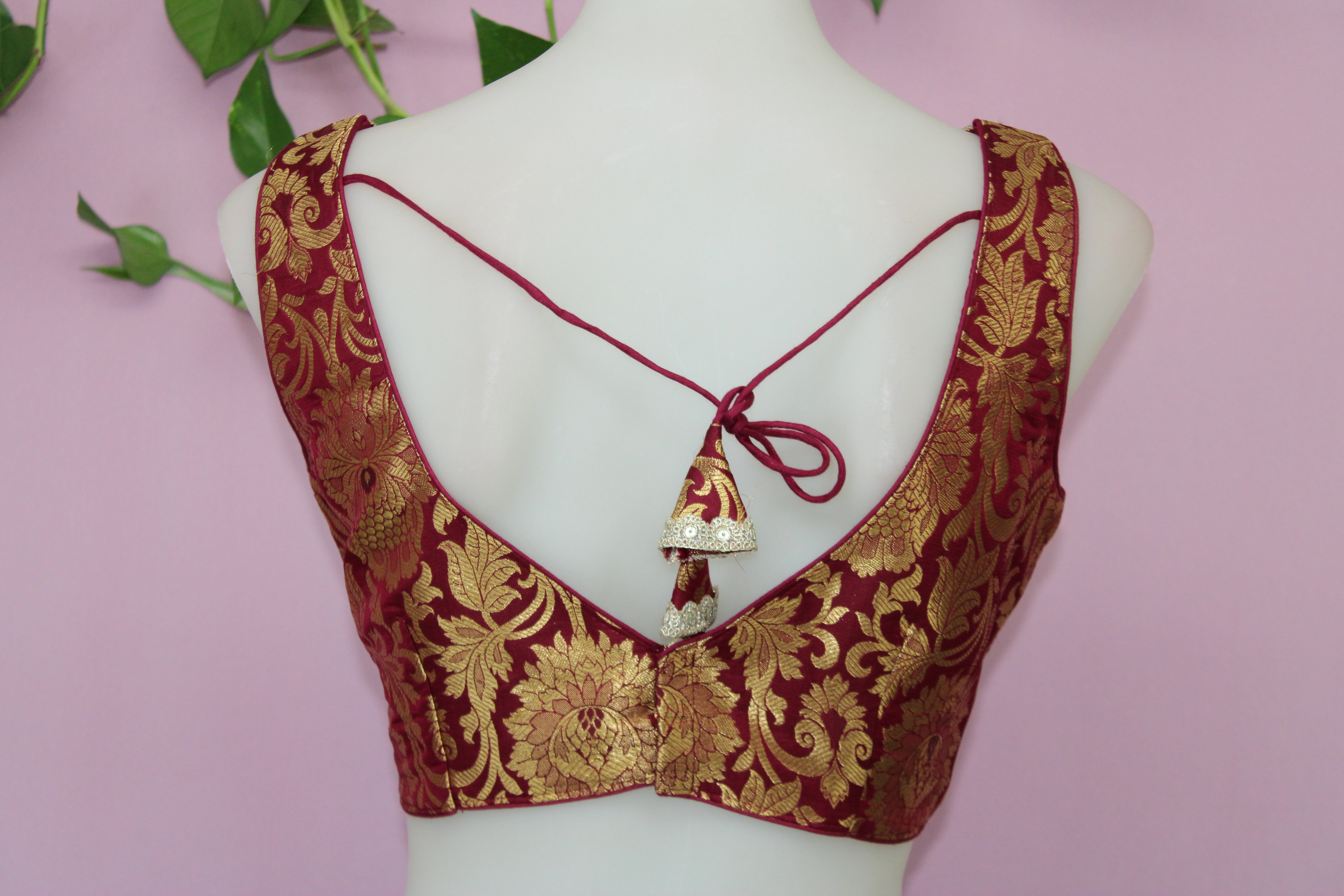 Rosie - Banarasi Silk Brocade Sleeveless Princess Cut Blouse