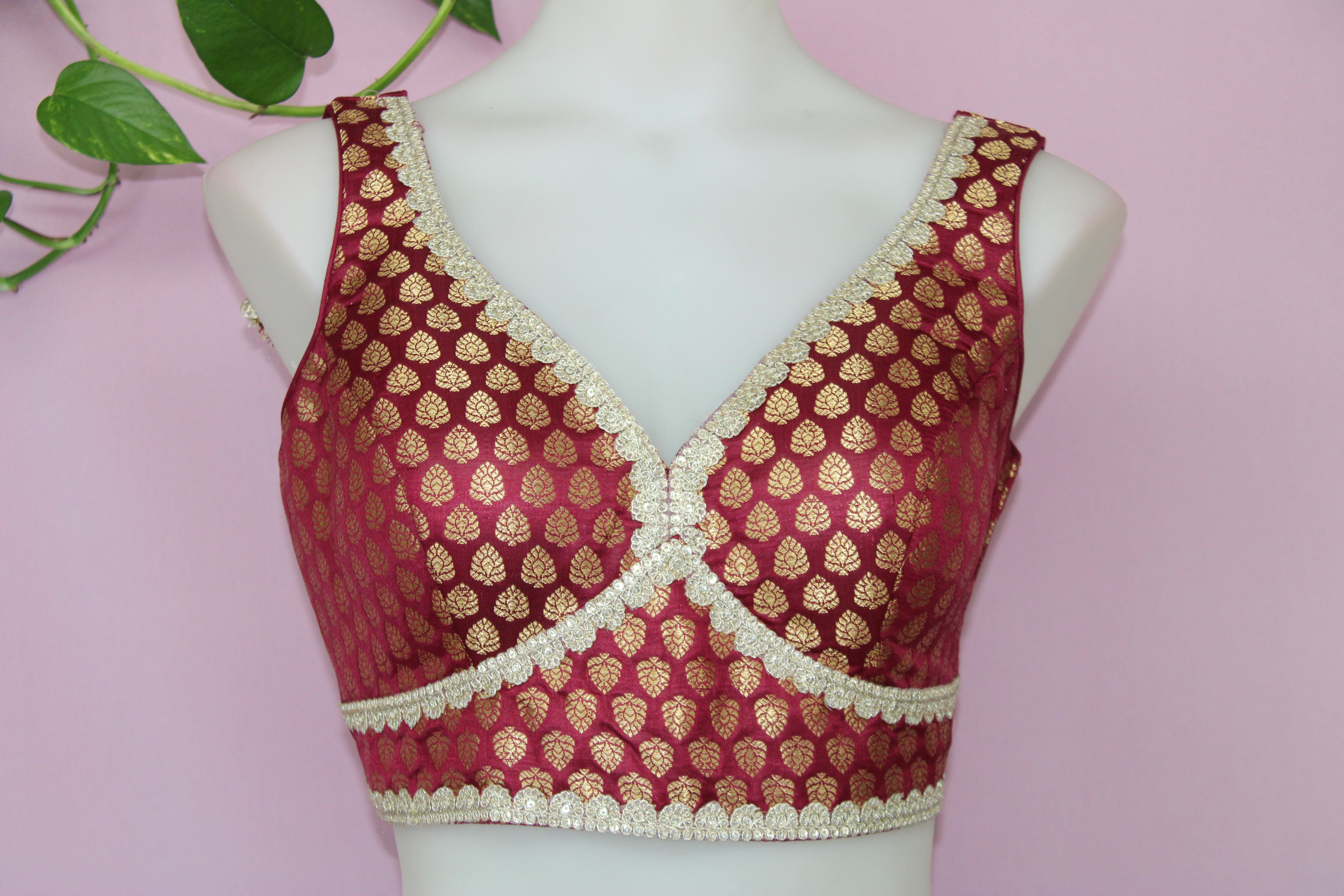 Rosie - Banarasi Silk Brocade Sleeveless Princess Cut Blouse