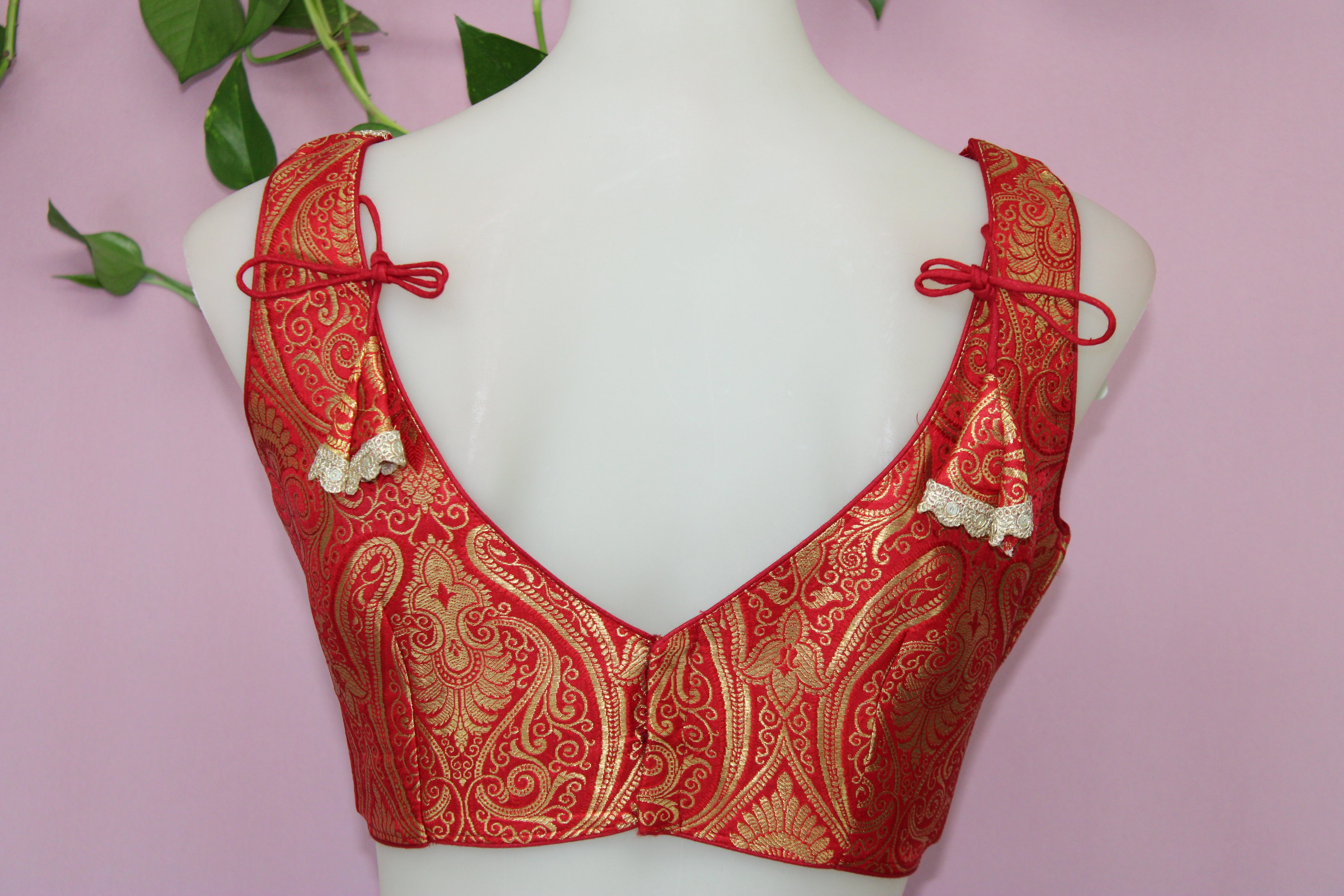 Rosie - Banarasi Silk Brocade Sleeveless Princess Cut Blouse