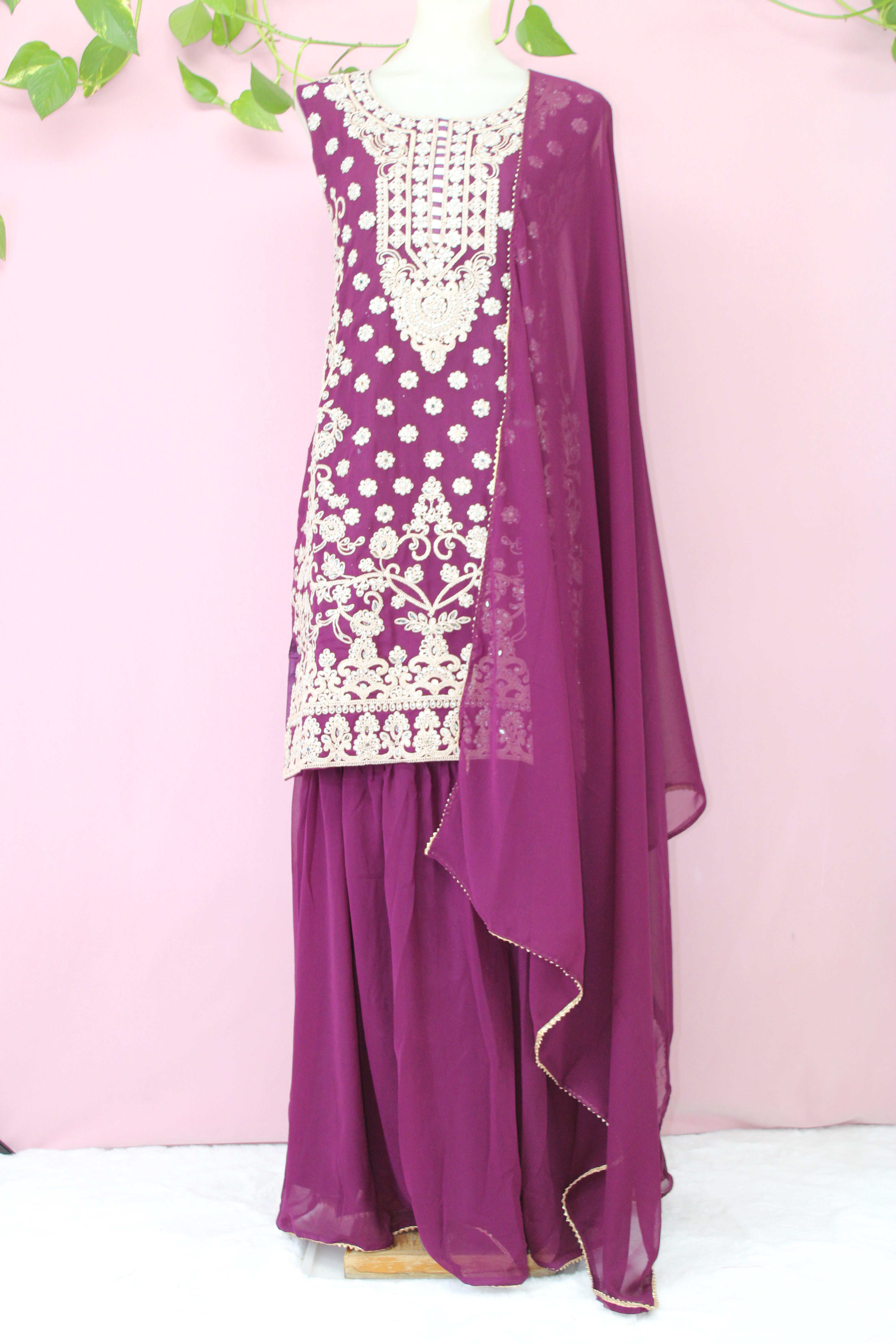Rubika - Georgette Embroidery Sharara Suit