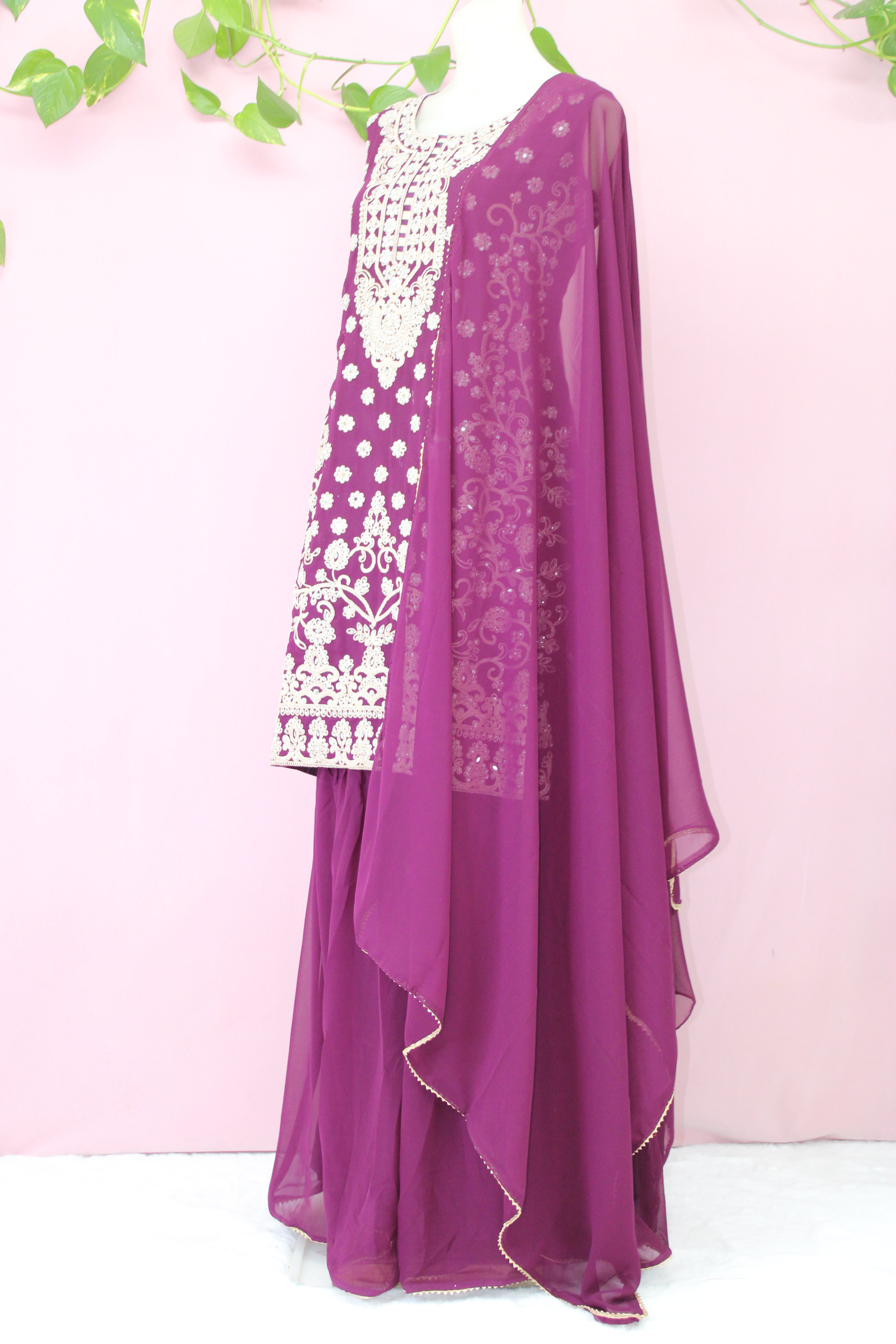 Rubika - Georgette Embroidery Sharara Suit