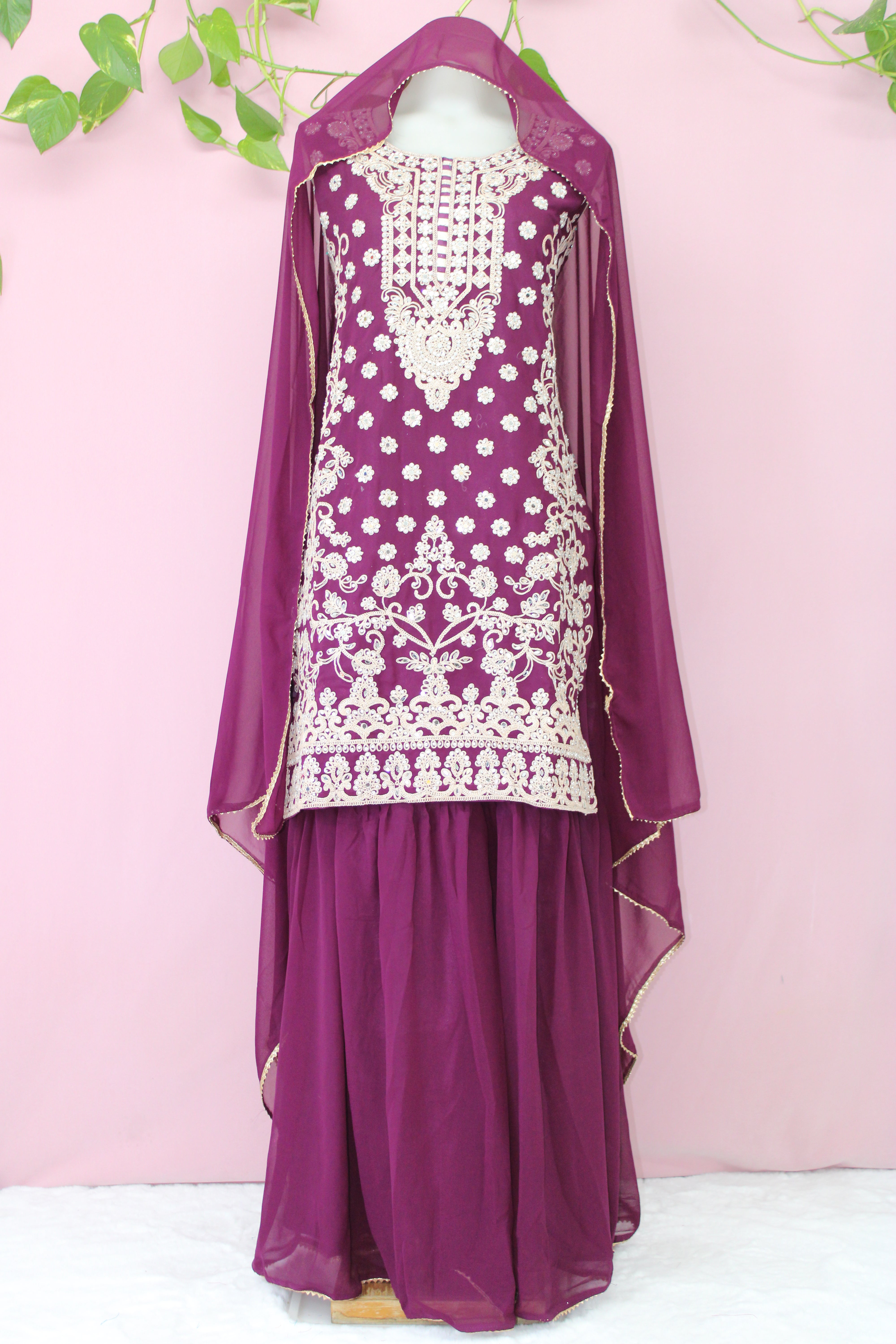 Rubika - Georgette Embroidery Sharara Suit