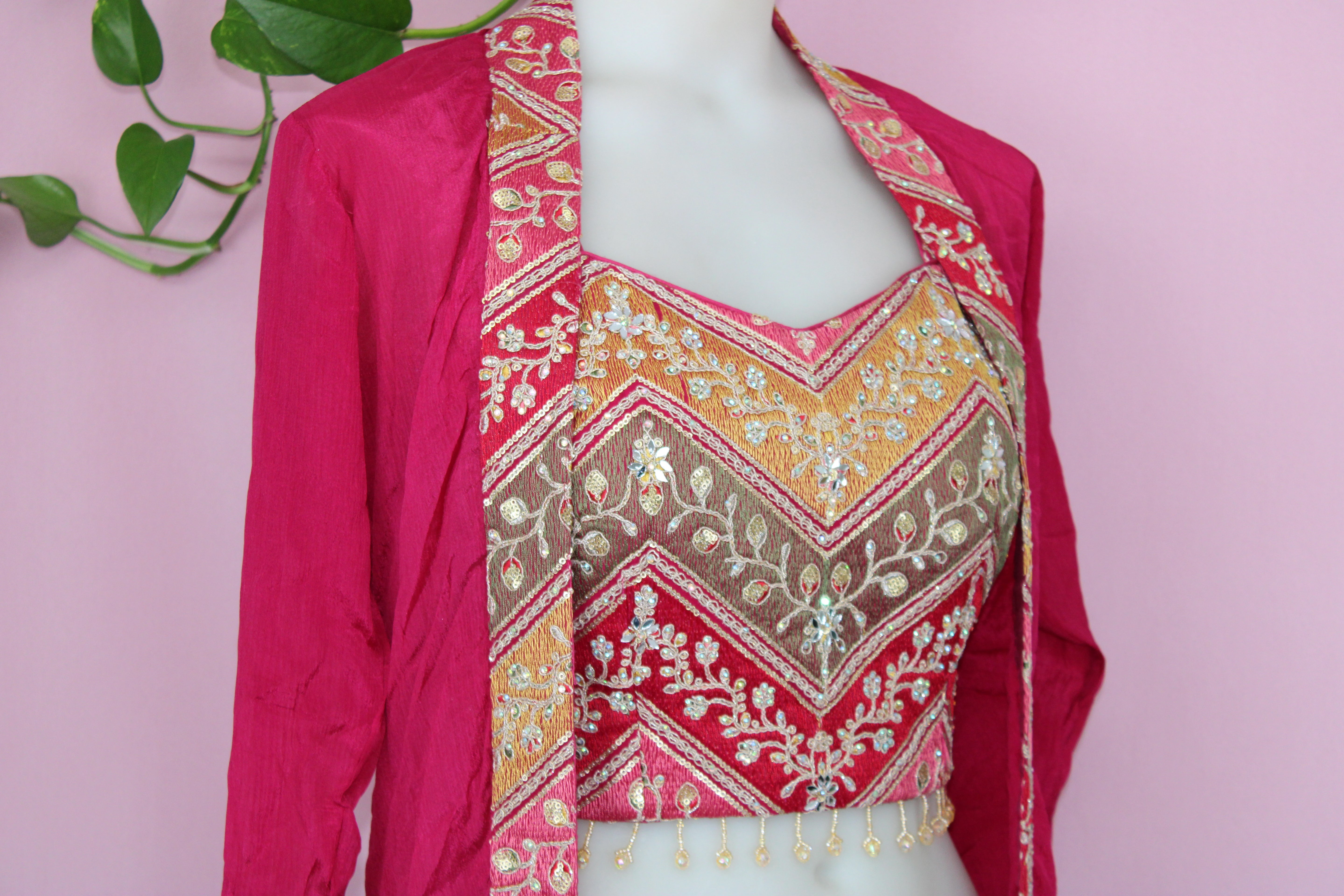 Sheena - Chinnon  Embroidered  Indo - Western Dress