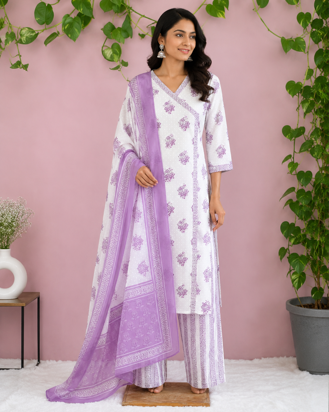 Shiba - Cotton  Angrakha Design suit