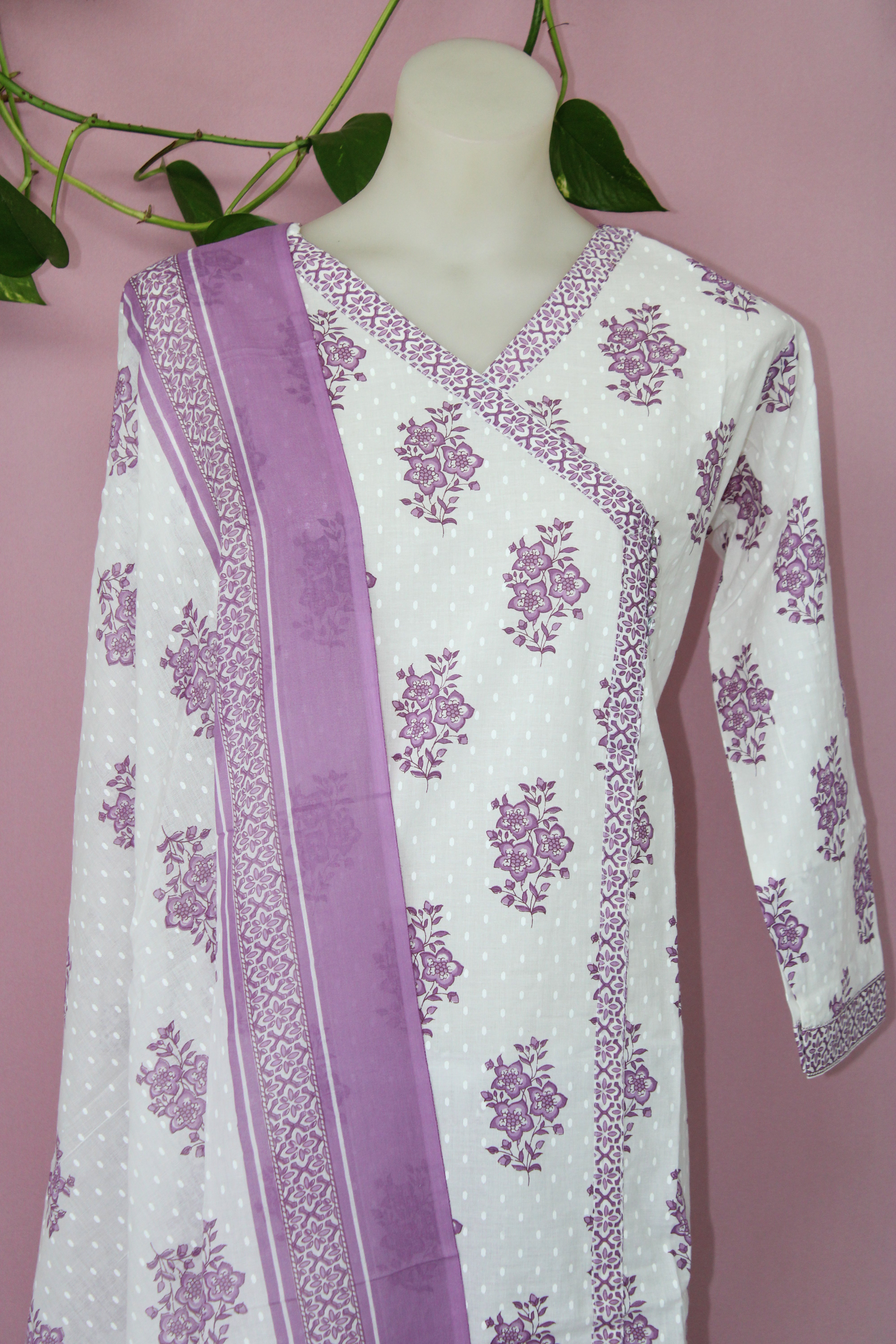 Shiba - Cotton  Angrakha Design suit