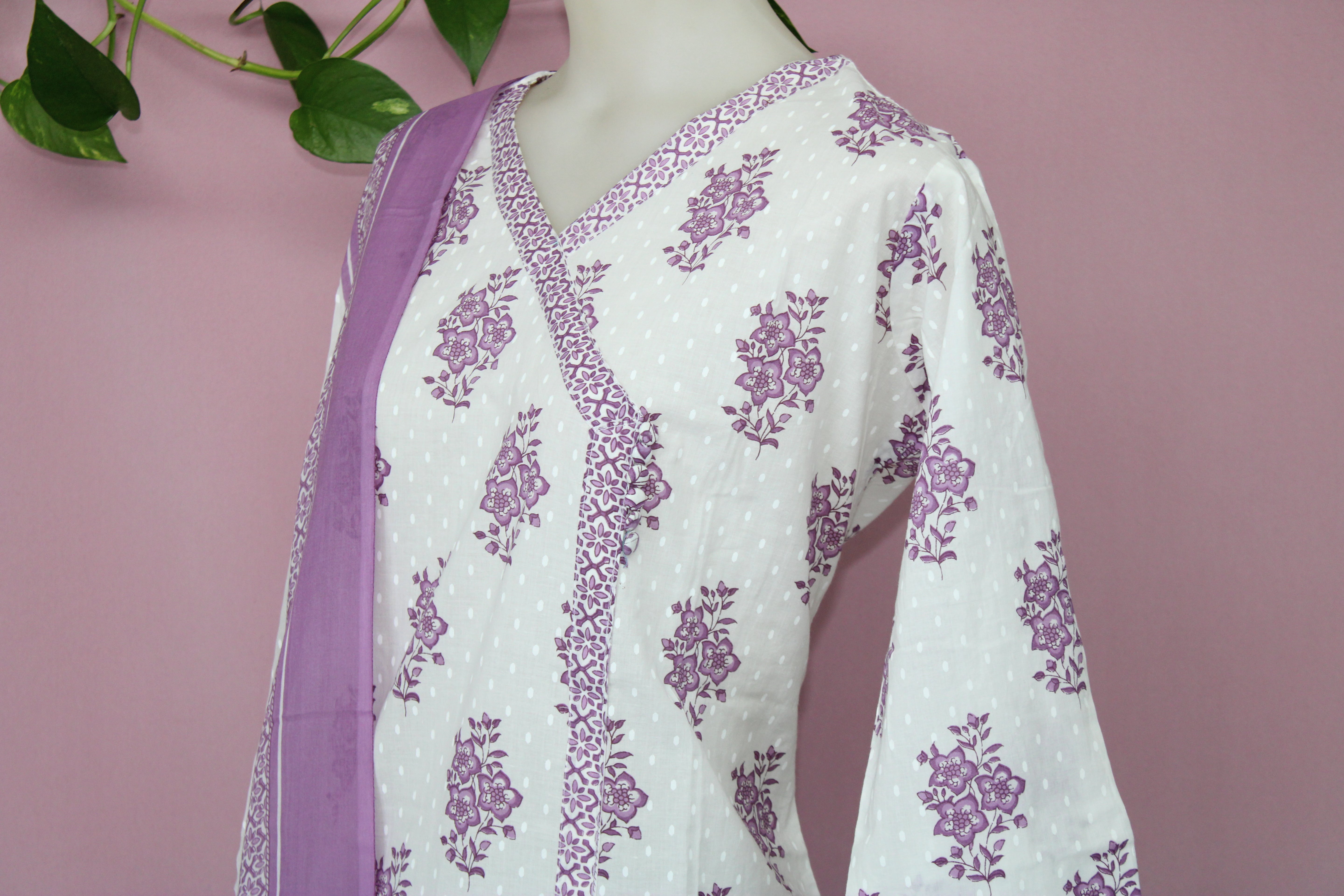 Shiba - Cotton  Angrakha Design suit