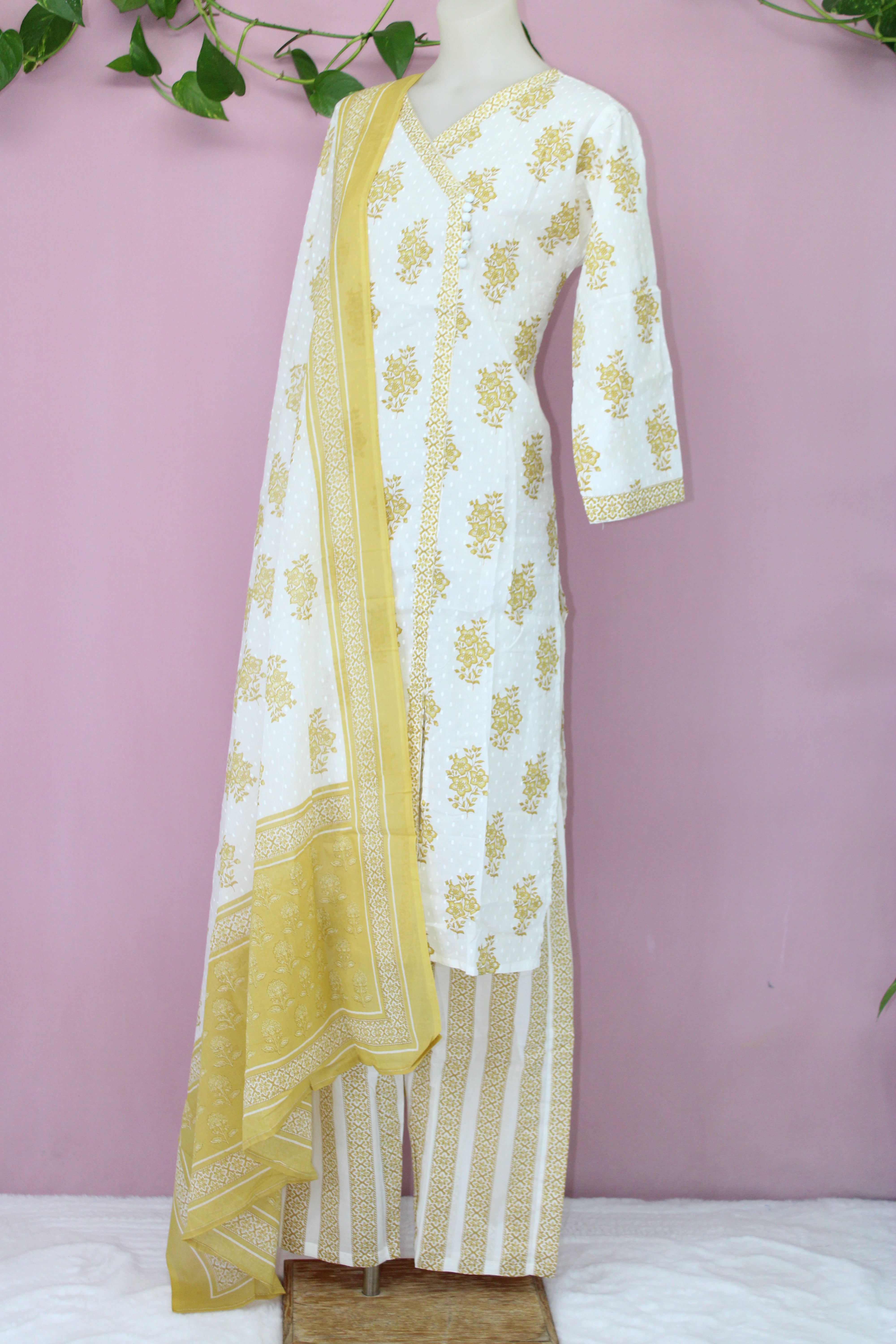 Shiba - Cotton  Angrakha Design suit