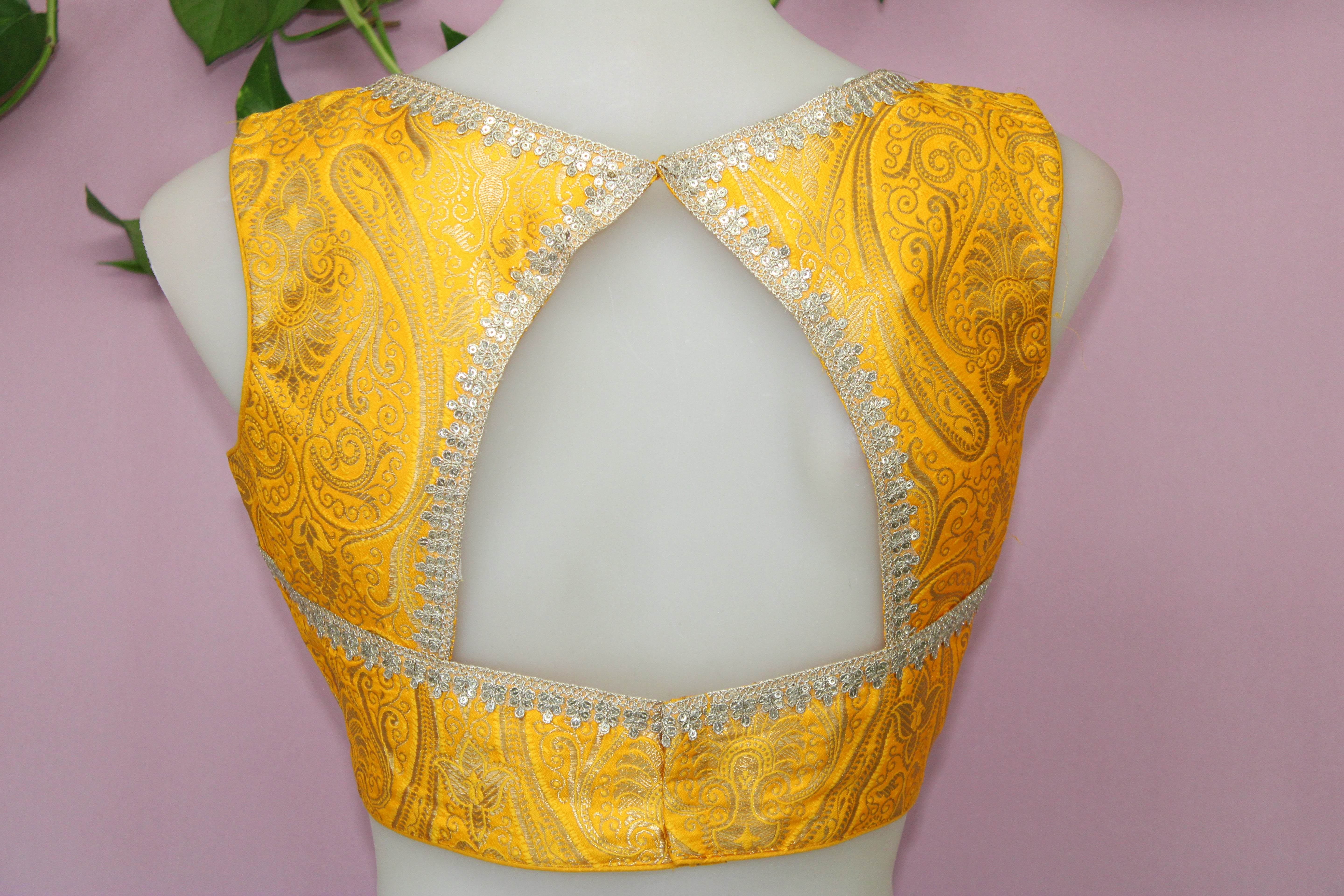 Shreya - Banarasi Silk Brocade Sleeveless Princess Cut Blouse