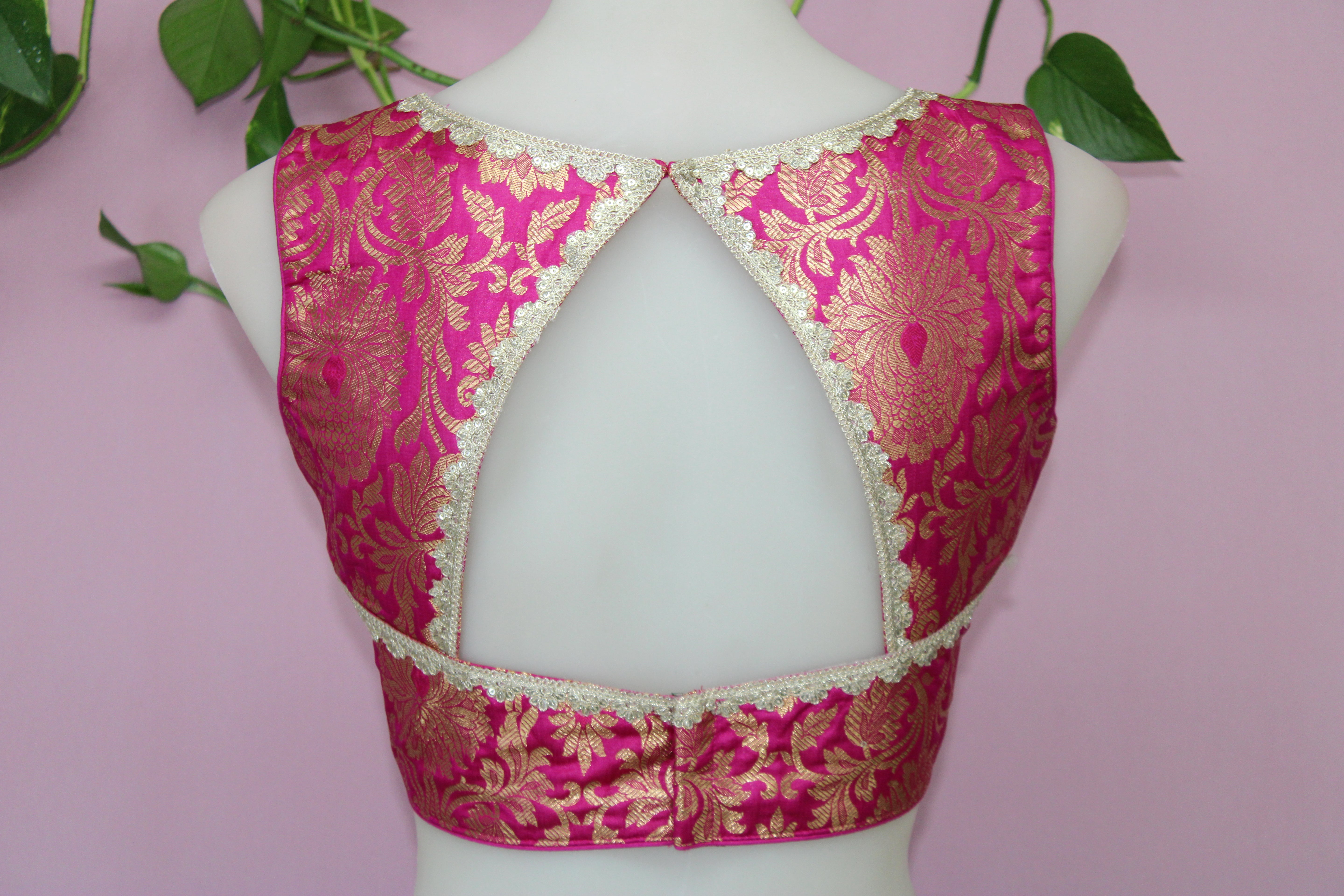 Shreya - Banarasi Silk Brocade Sleeveless Princess Cut Blouse