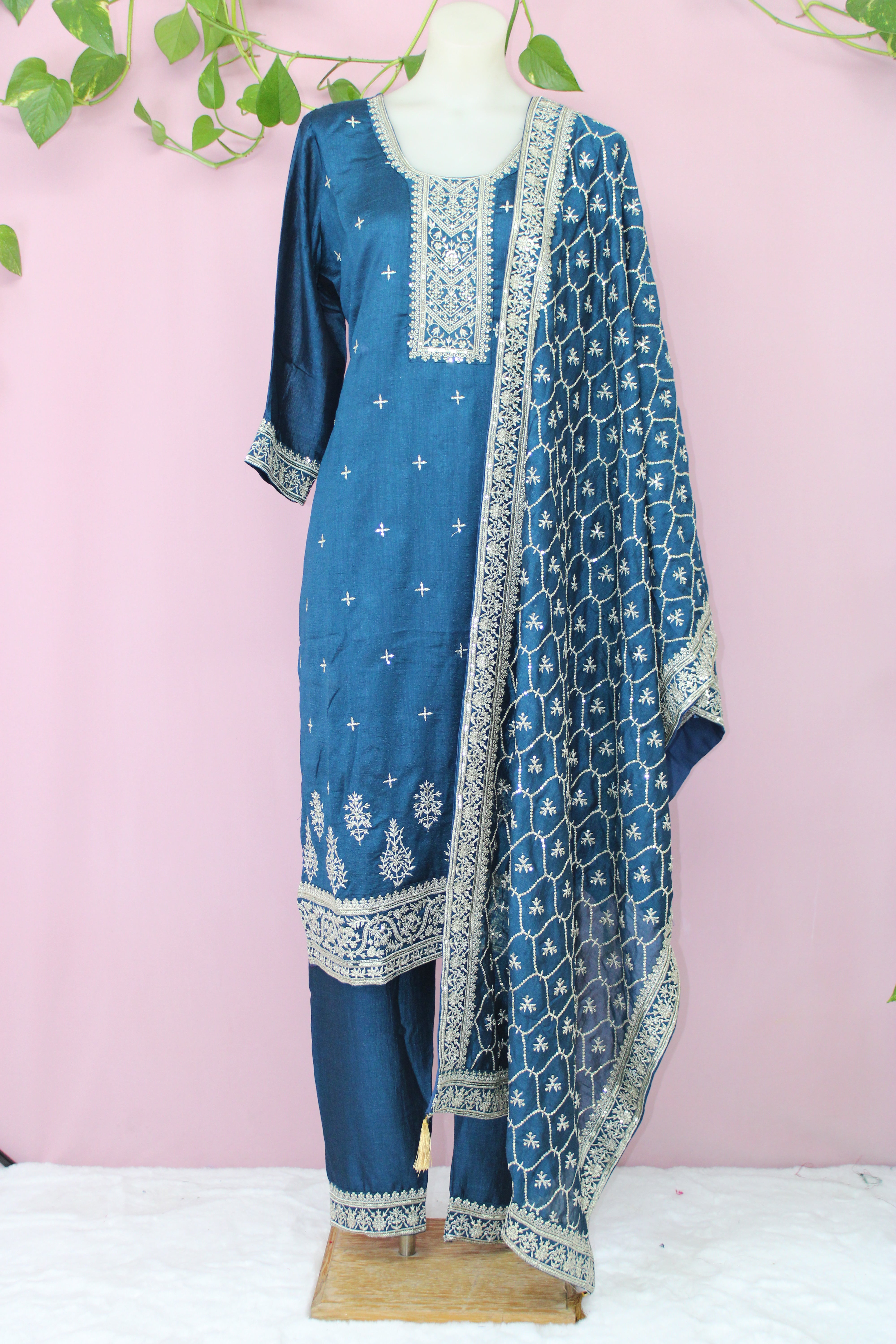Shubha - Vichitra Chiffon Straight Suit