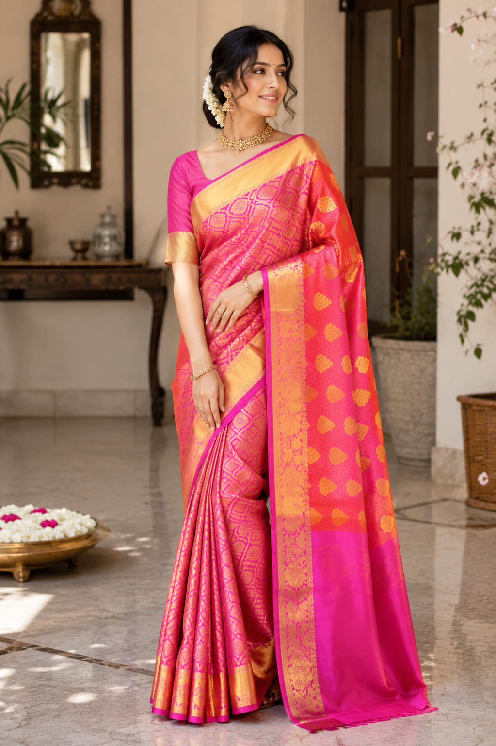 Smitha - Pure silk Kanchi pattu saree