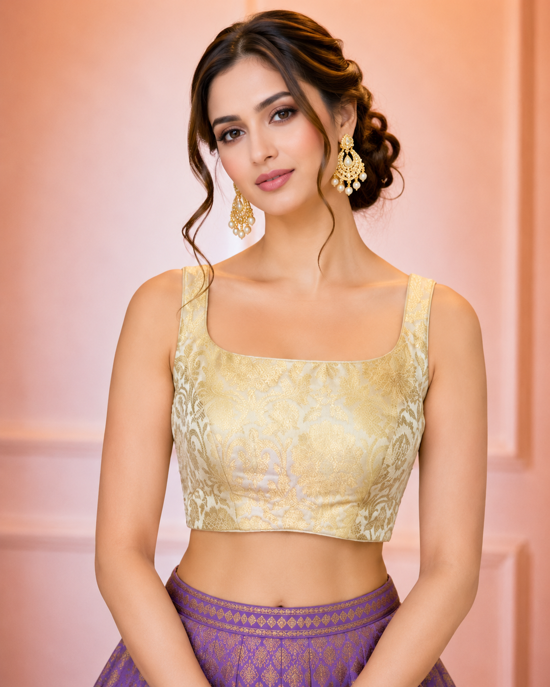 Sommy -Banarasi Silk Brocade Sleeveless Princess Cut Blouse