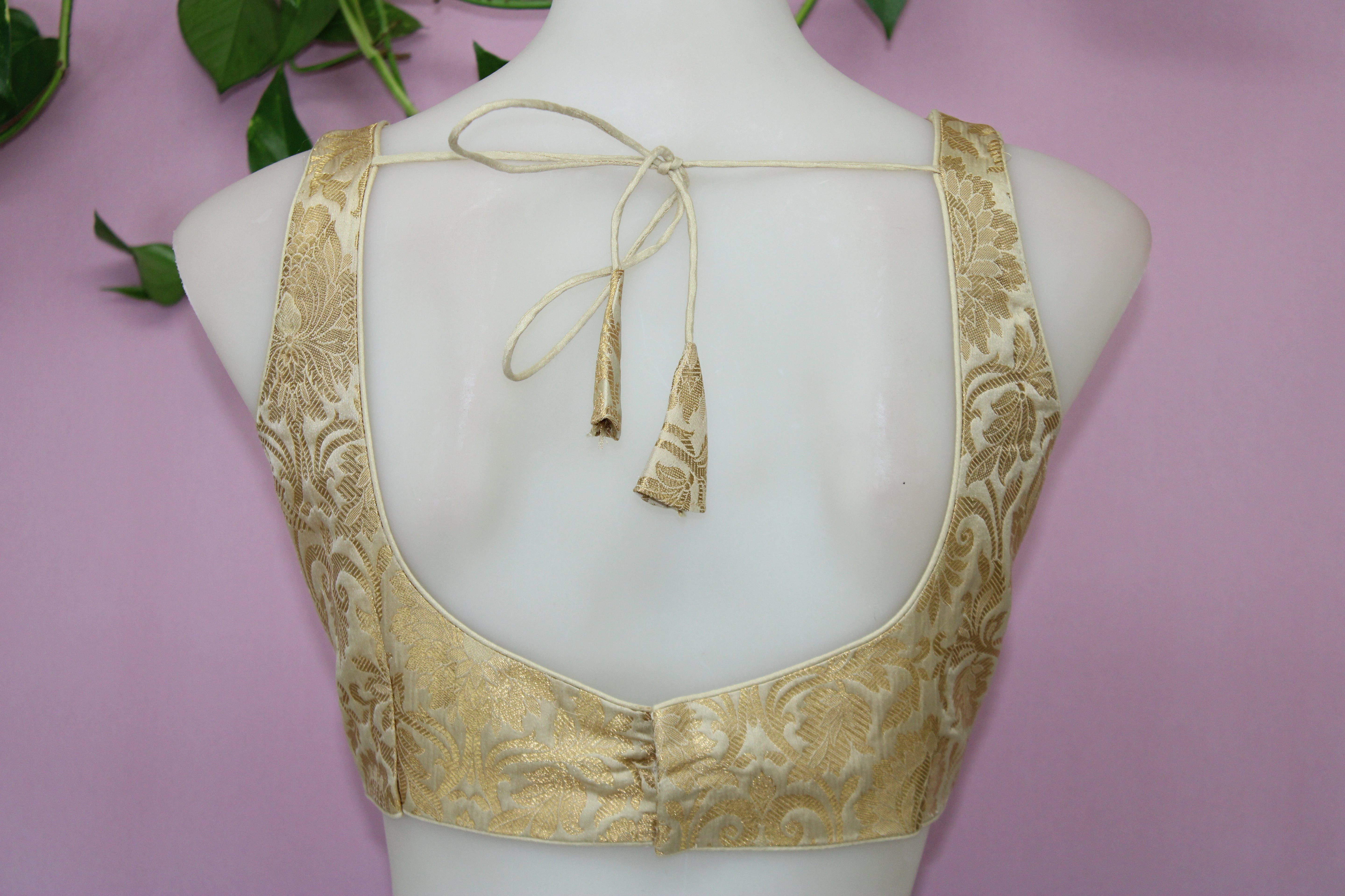 Sommy -Banarasi Silk Brocade Sleeveless Princess Cut Blouse