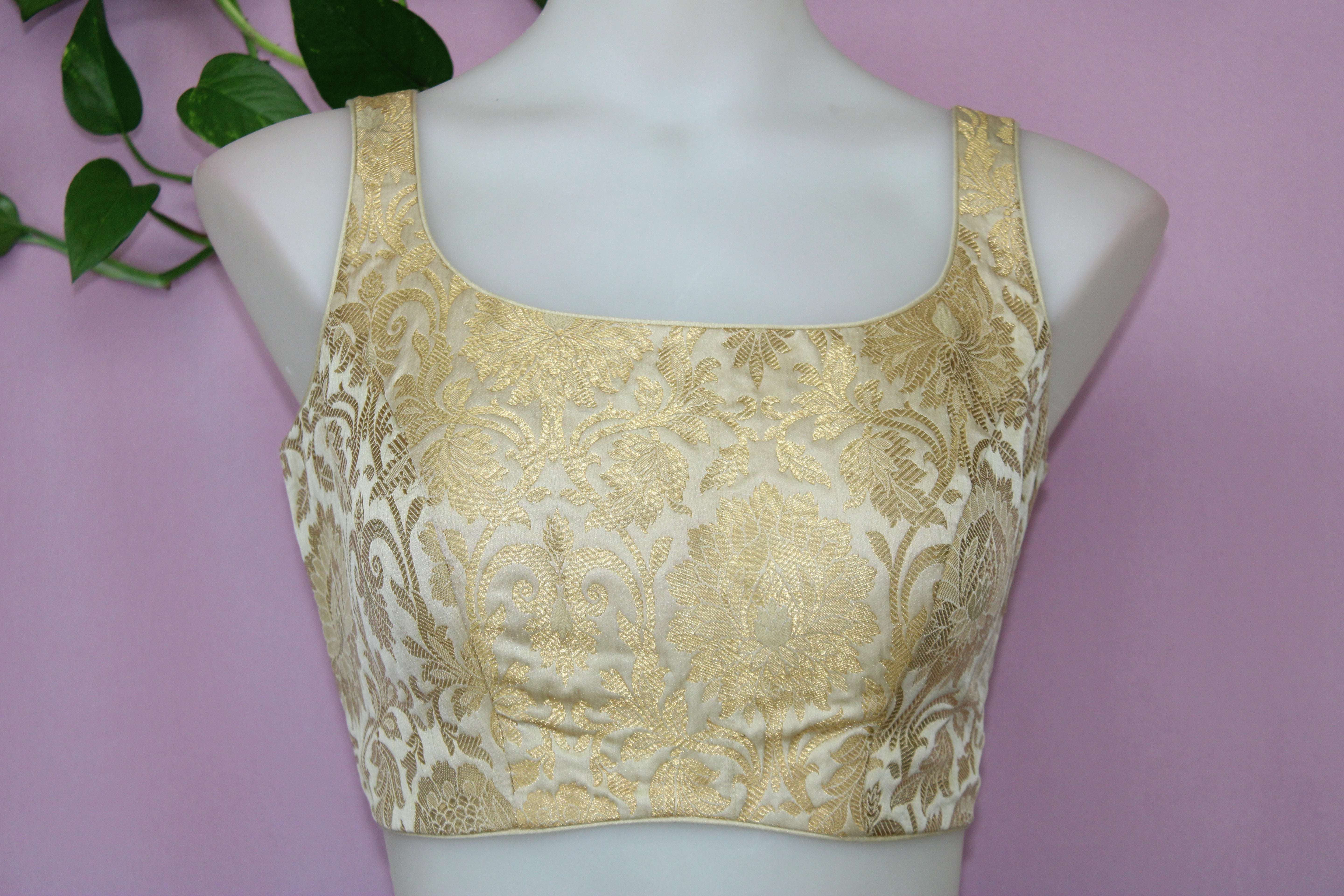 Sommy -Banarasi Silk Brocade Sleeveless Princess Cut Blouse